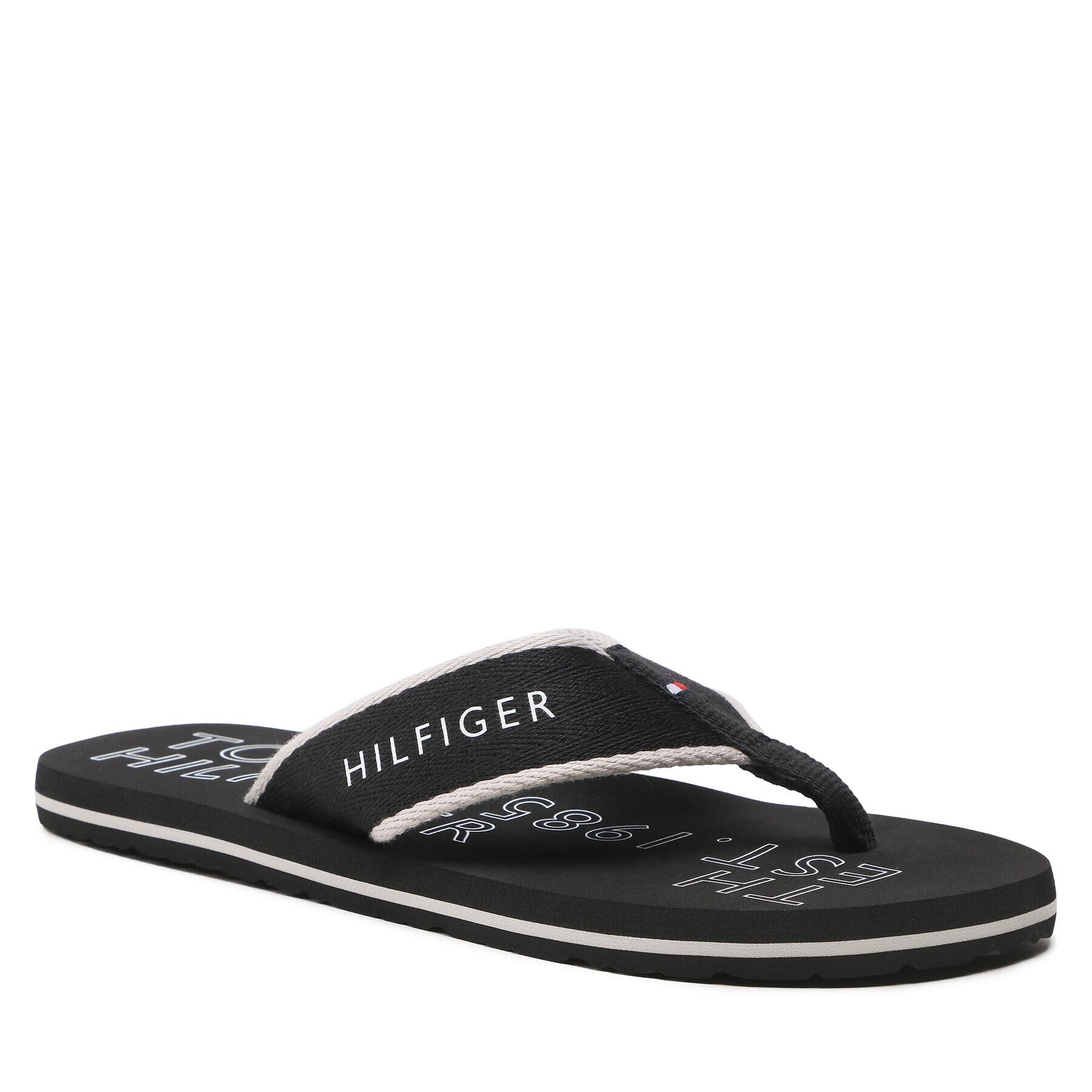 Tommy Hilfiger Japonke Sporty Hilfiger Beach Sandal FM0FM04469 Črna - Pepit.si