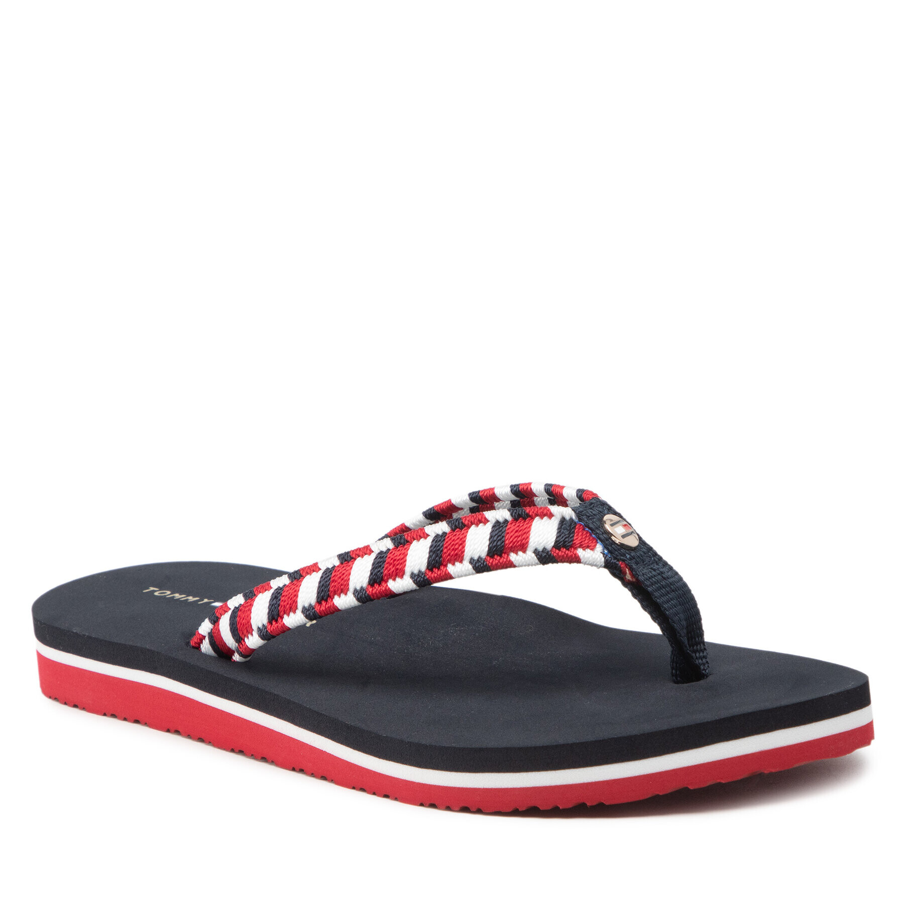 Tommy Hilfiger Japonke Woven Webbing Flat Beach Sandal FW0FW06426 Pisana - Pepit.si