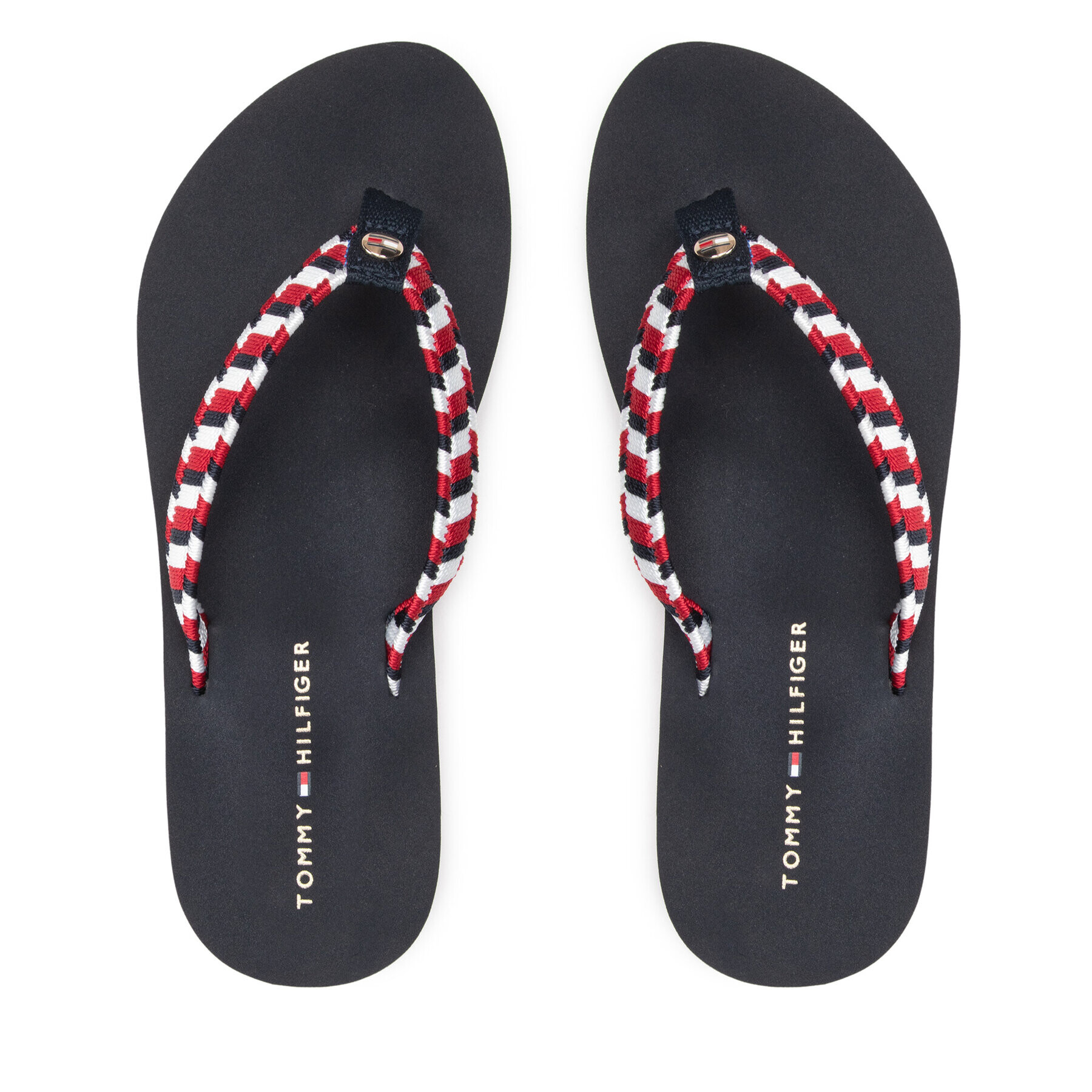 Tommy Hilfiger Japonke Woven Webbing Flat Beach Sandal FW0FW06426 Pisana - Pepit.si