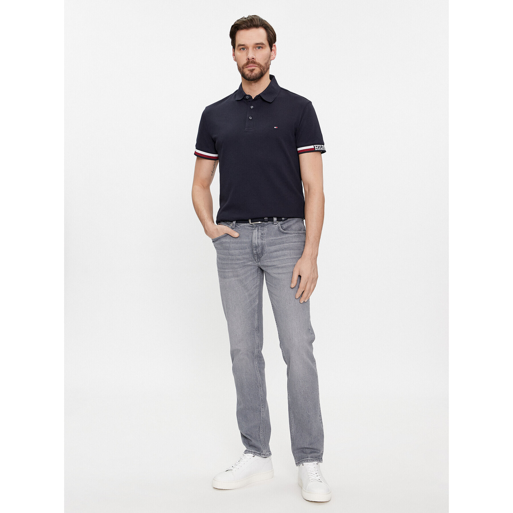 Tommy Hilfiger Jeans hlače Denton MW0MW33948 Siva Straight Fit - Pepit.si