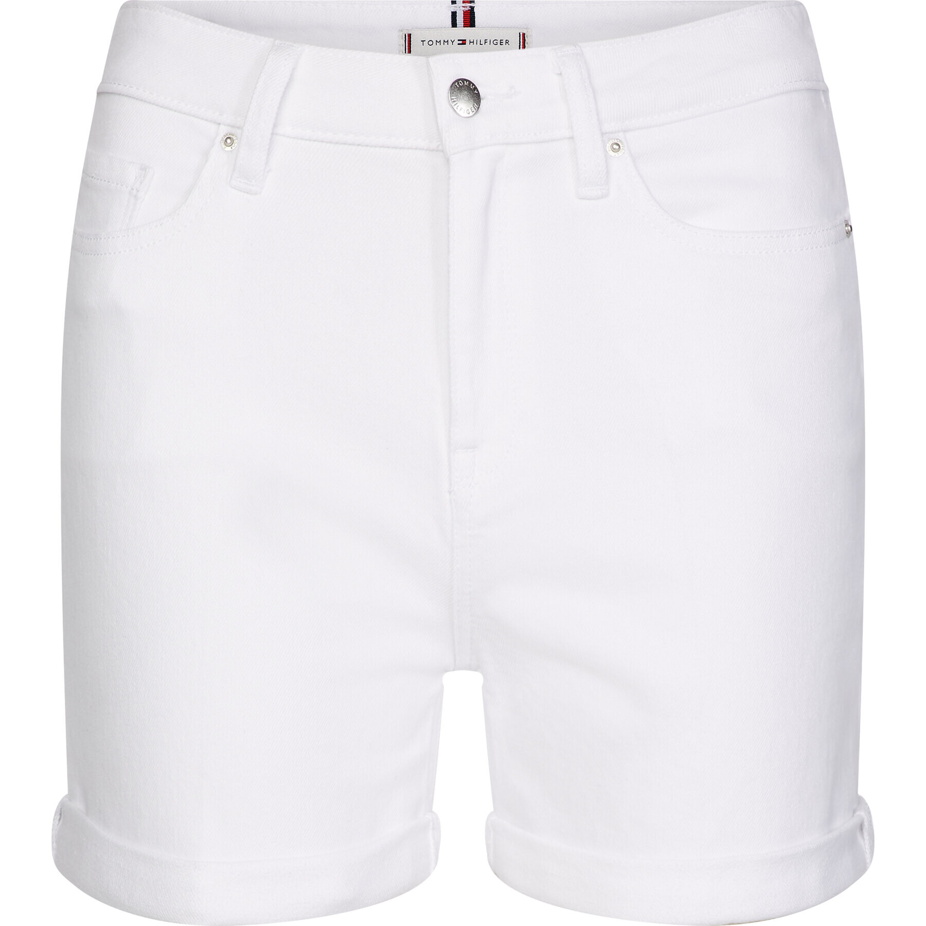 Tommy Hilfiger Jeans kratke hlače Rome WW0WW27414 Bela Slim Fit - Pepit.si