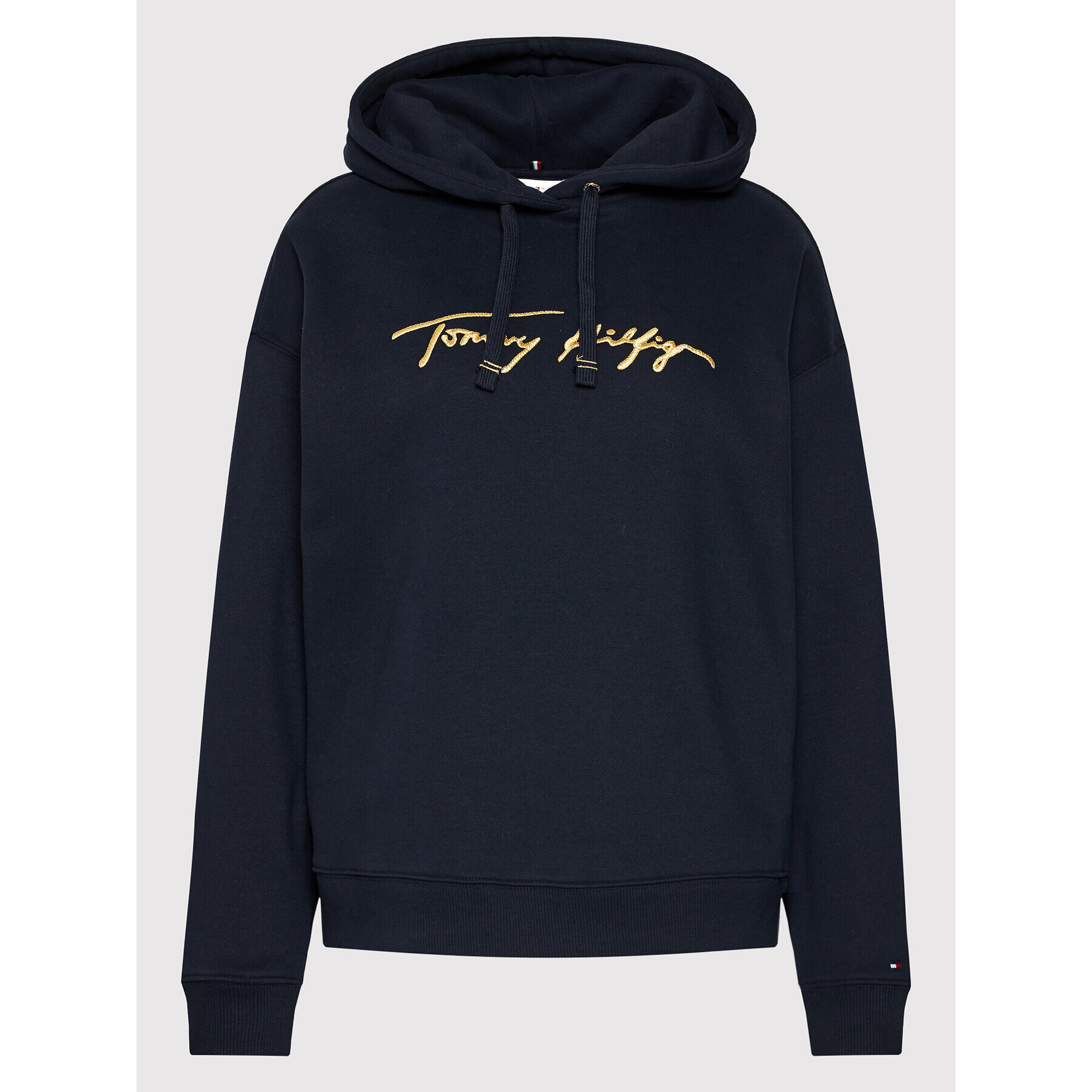 Tommy Hilfiger Jopa Gold Script WW0WW29888 Mornarsko modra Relaxed Fit - Pepit.si