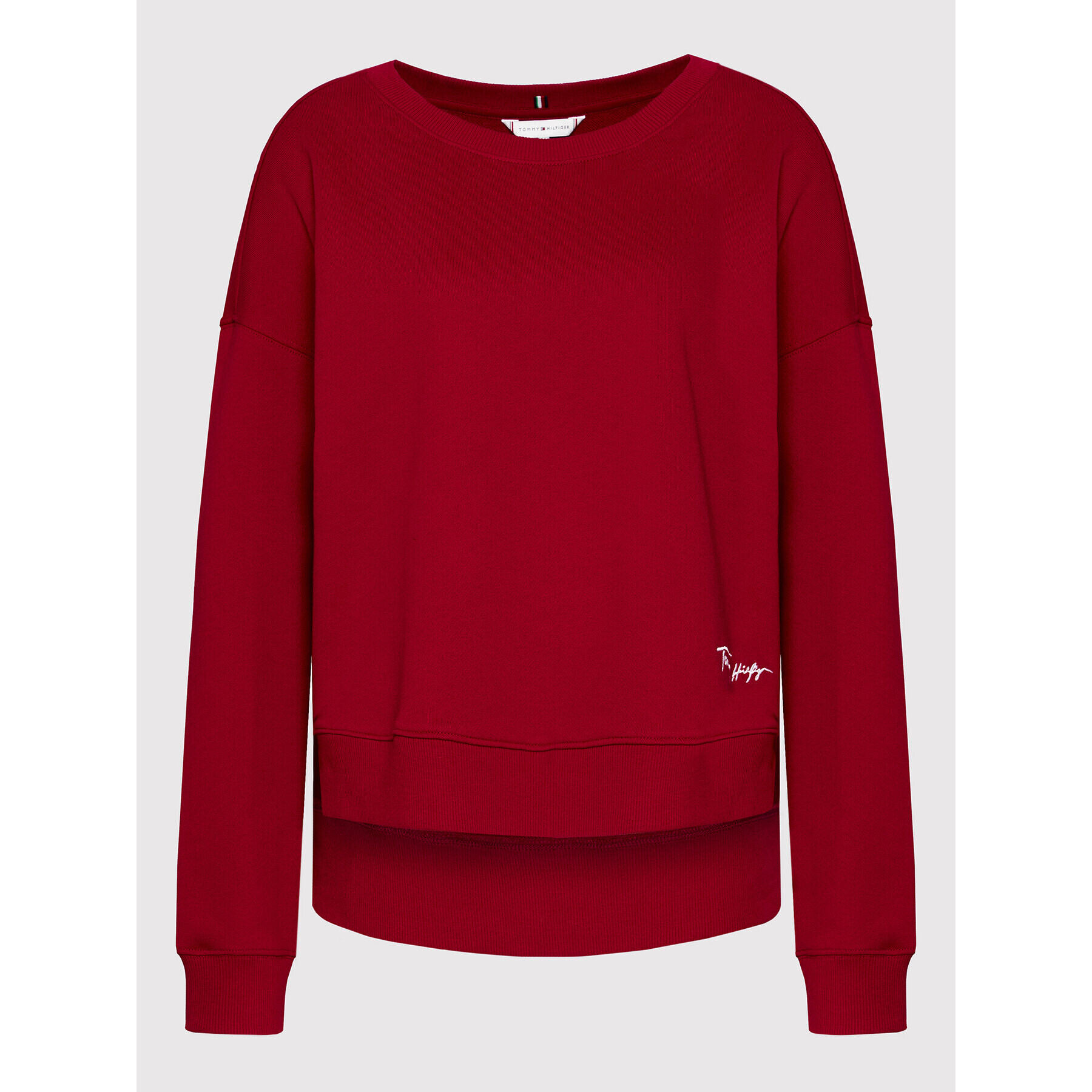 Tommy Hilfiger Jopa Script WW0WW30983 Rdeča Relaxed Fit - Pepit.si