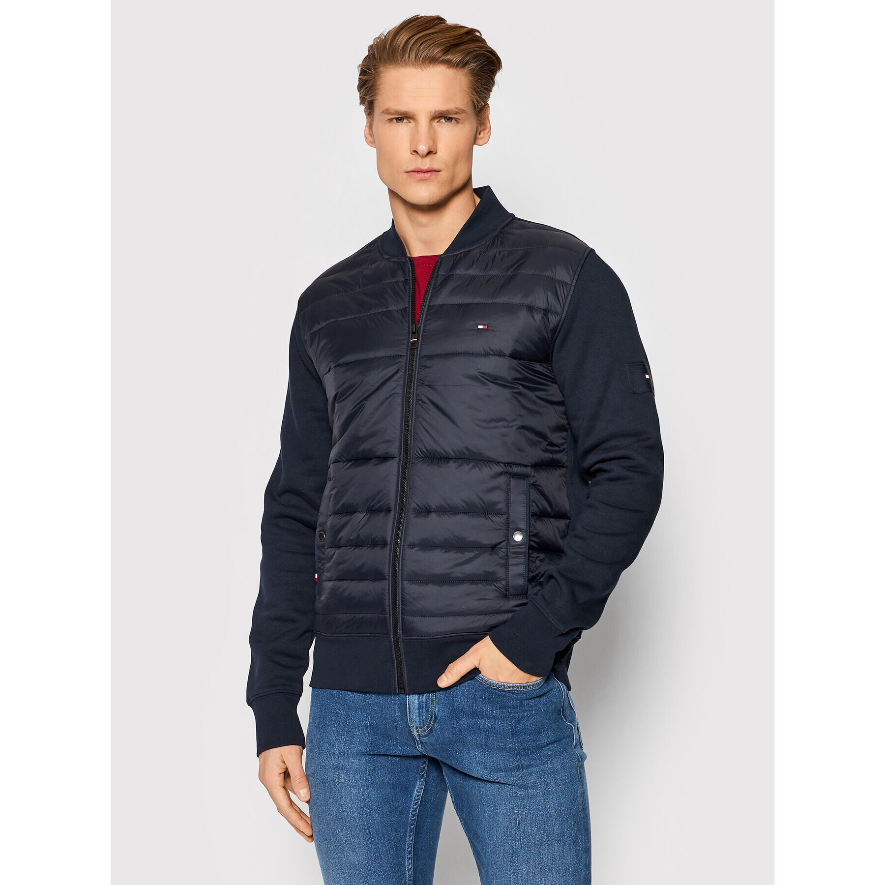 Tommy Hilfiger Jopa Zip Through MW0MW22122 Mornarsko modra Regular Fit - Pepit.si