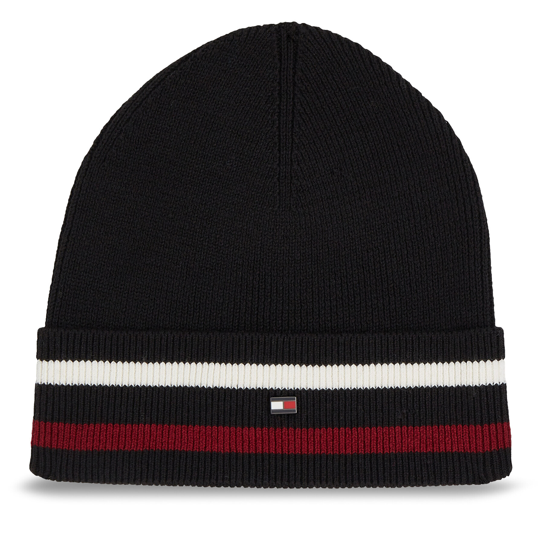 Tommy Hilfiger Kapa Elevated Wool Flag Beanie AM0AM11497 Črna - Pepit.si