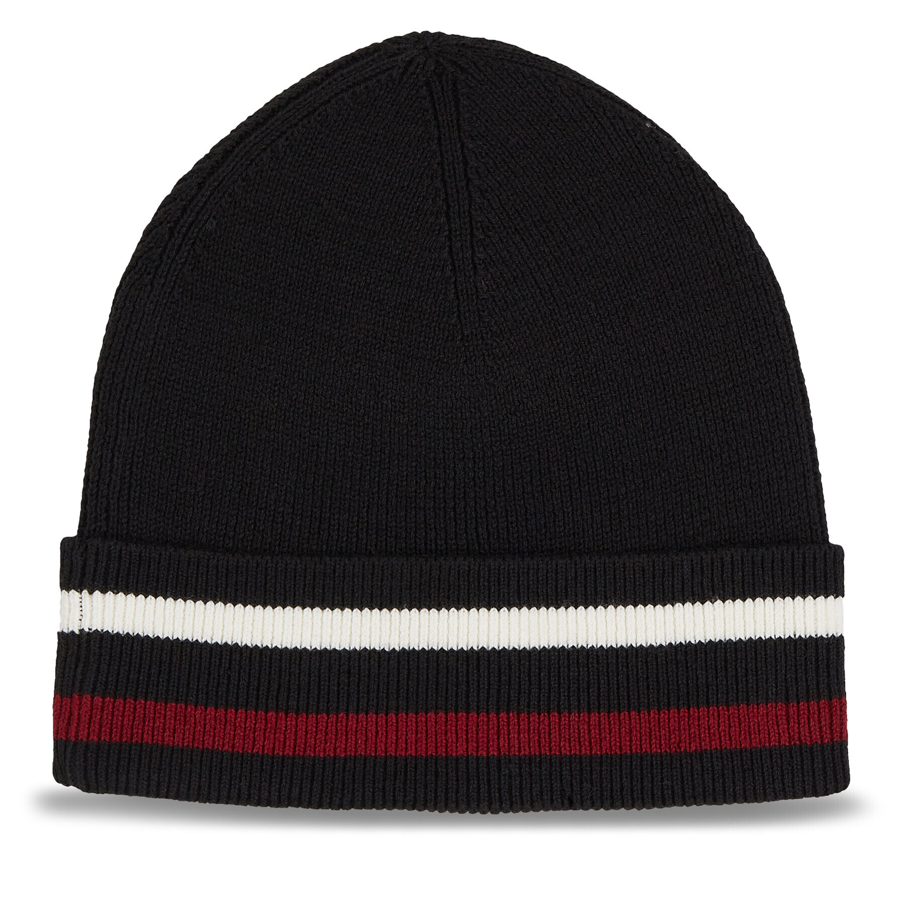 Tommy Hilfiger Kapa Elevated Wool Flag Beanie AM0AM11497 Črna - Pepit.si