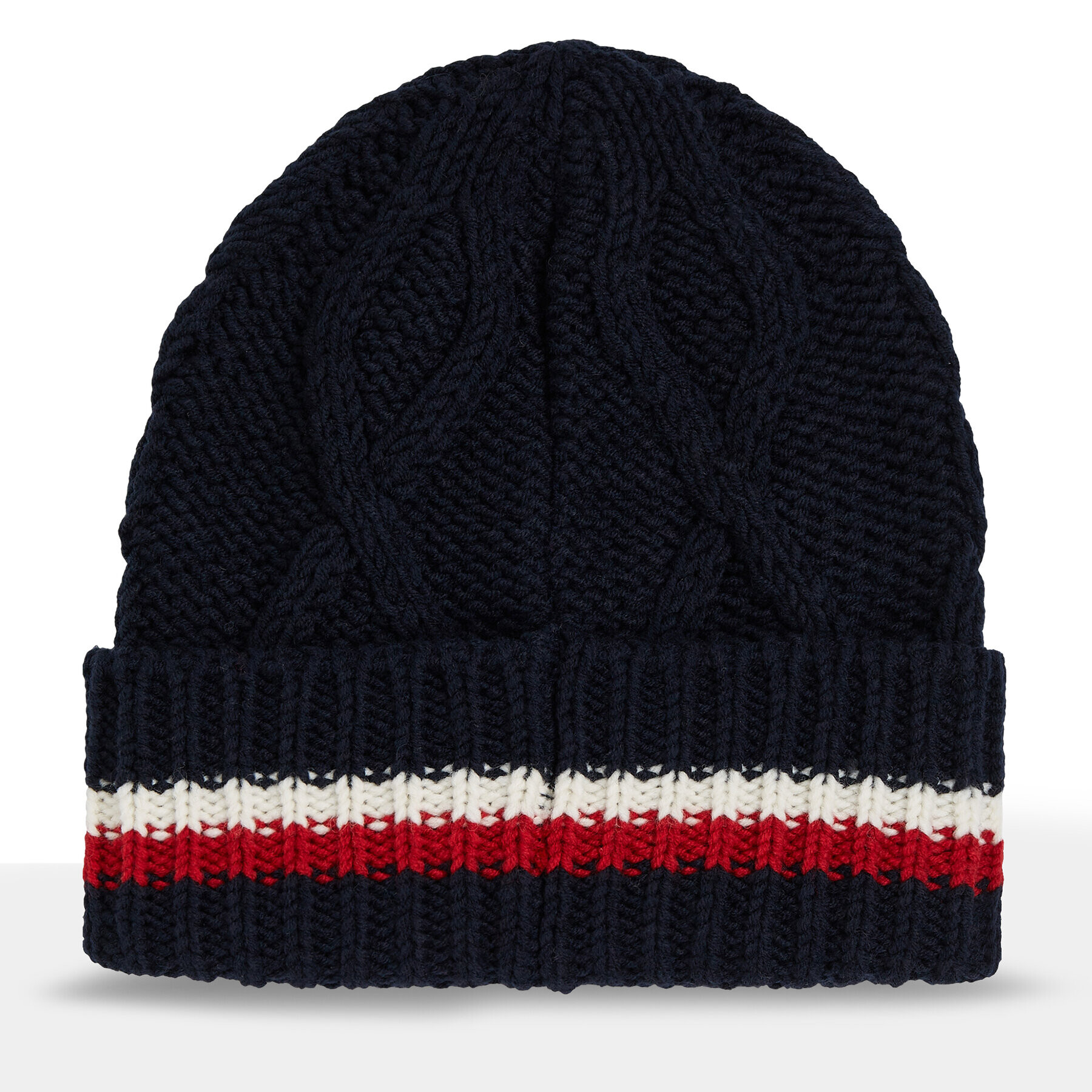 Tommy Hilfiger Kapa Monotype Chunky Knit Beanie AM0AM11506 Mornarsko modra - Pepit.si