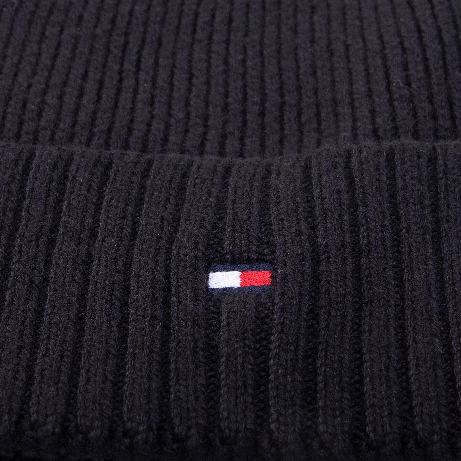 Tommy Hilfiger Kapa Pima Cotton Beanie AM0AM06573 Črna - Pepit.si