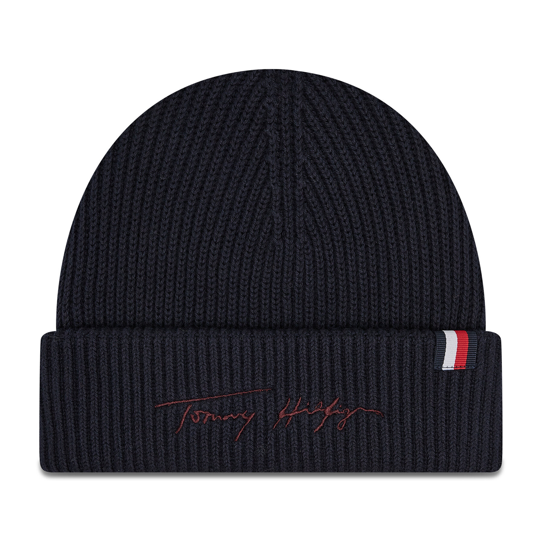 Tommy Hilfiger Kapa Th Signature Beanie AM0AM07869 Mornarsko modra - Pepit.si