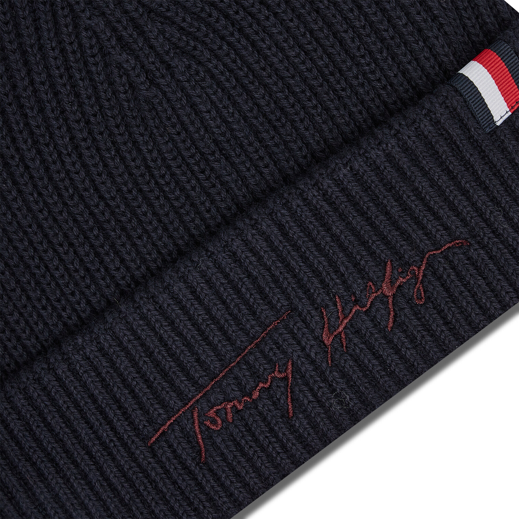 Tommy Hilfiger Kapa Th Signature Beanie AM0AM07869 Mornarsko modra - Pepit.si