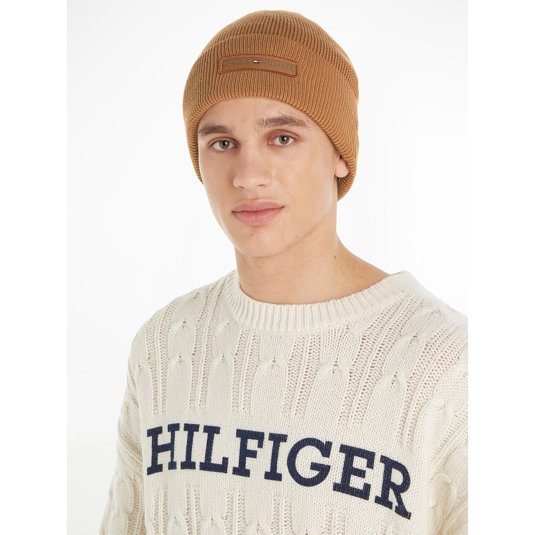 Tommy Hilfiger Kapa Th Skyline Beanie AM0AM11495 Bež - Pepit.si