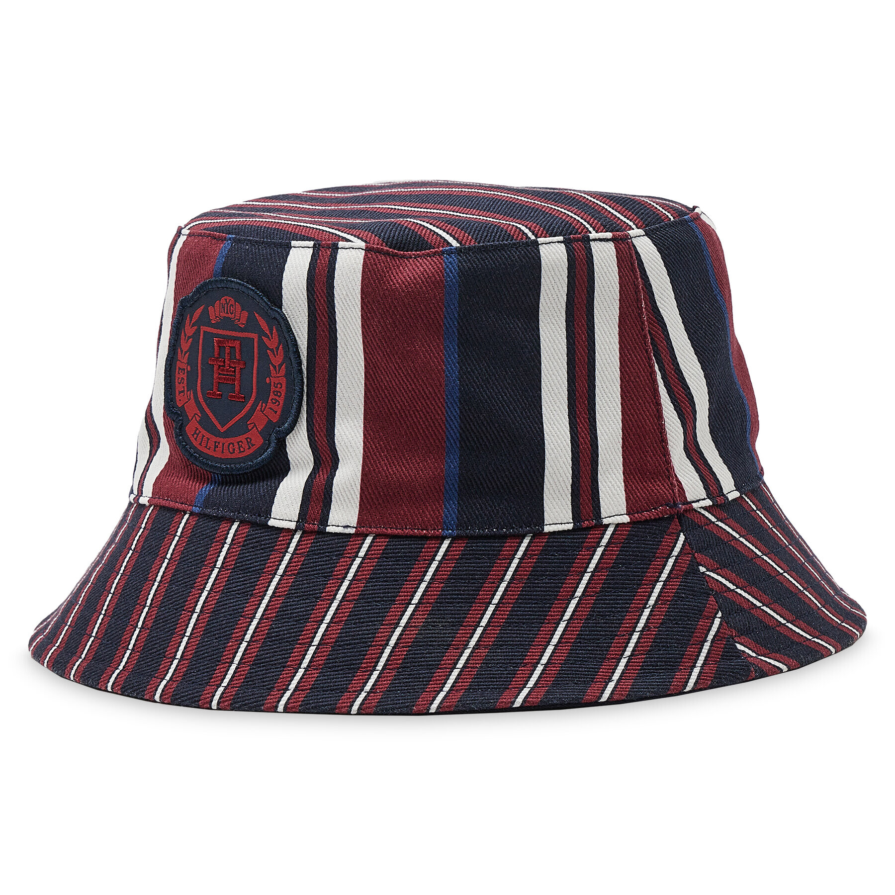 Tommy Hilfiger Klobuk Th Modern Rev Bucket Striped AM0AM10534 Mornarsko modra - Pepit.si