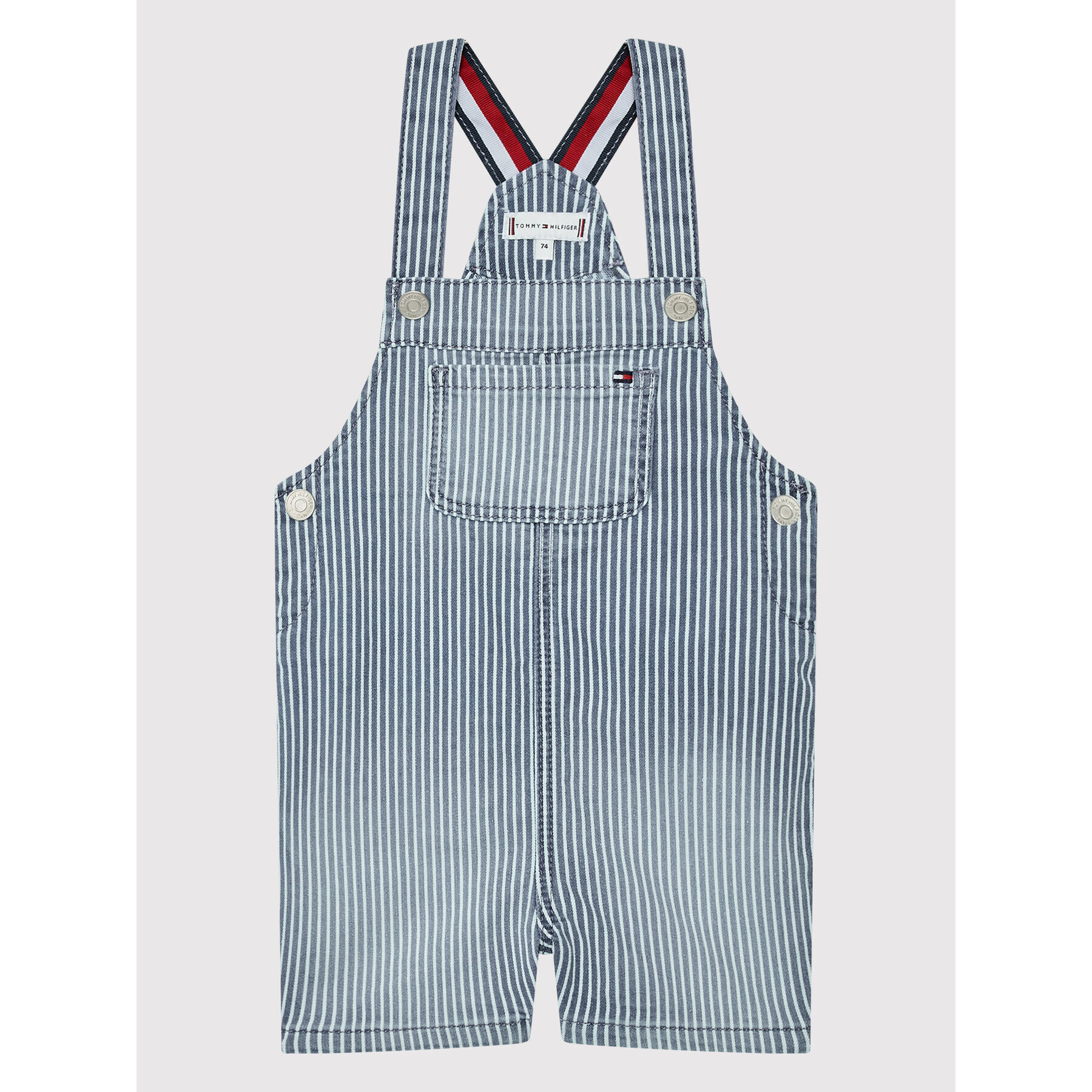 Tommy Hilfiger Komplet majica in hlače na naramnice Dungaree KN0KN01421 Mornarsko modra Regular Fit - Pepit.si