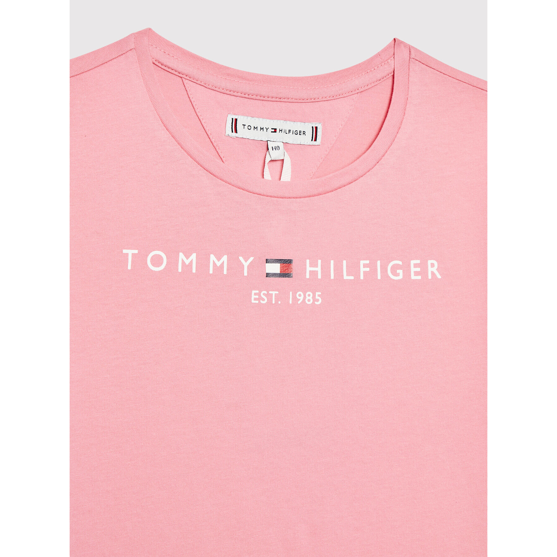 Tommy Hilfiger Komplet majica in športne kratke hlače Eseential KG0KG06556 Roza Regular Fit - Pepit.si