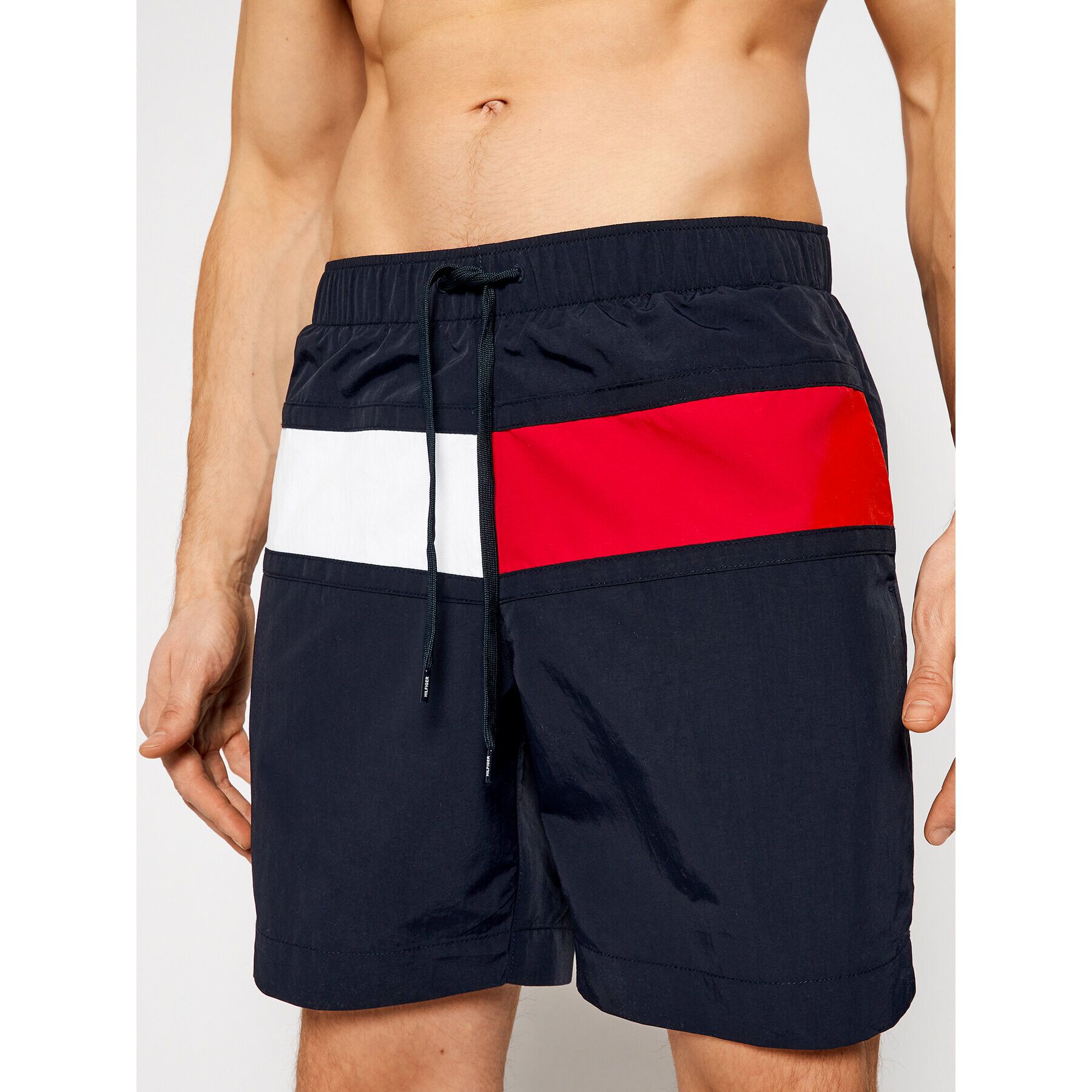 Tommy Hilfiger Kopalne hlače Long Drawstring UM0UM02057 Mornarsko modra Regular Fit - Pepit.si