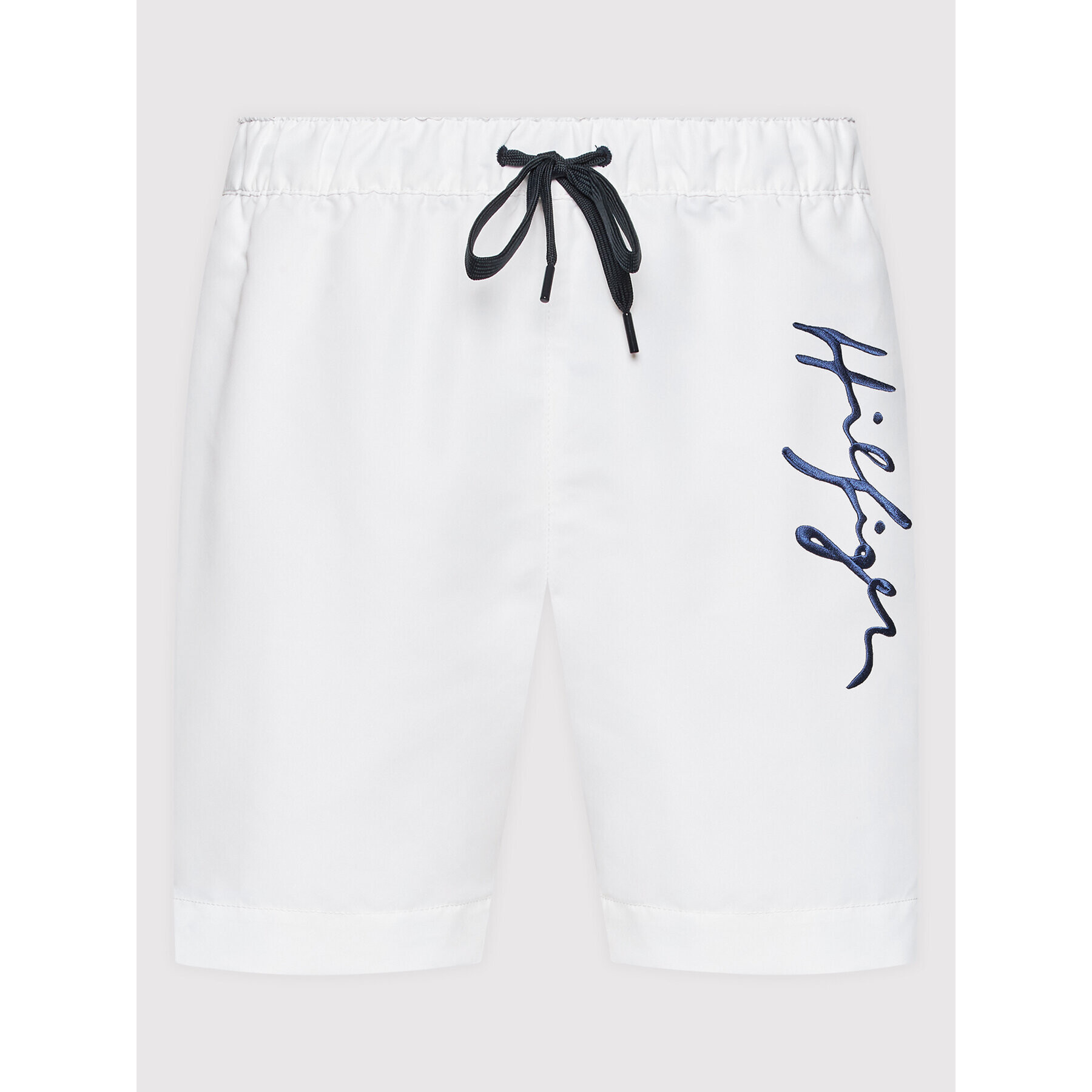 Tommy Hilfiger Kopalne hlače Medium Drawstring UM0UM02299 Bela Regular Fit - Pepit.si