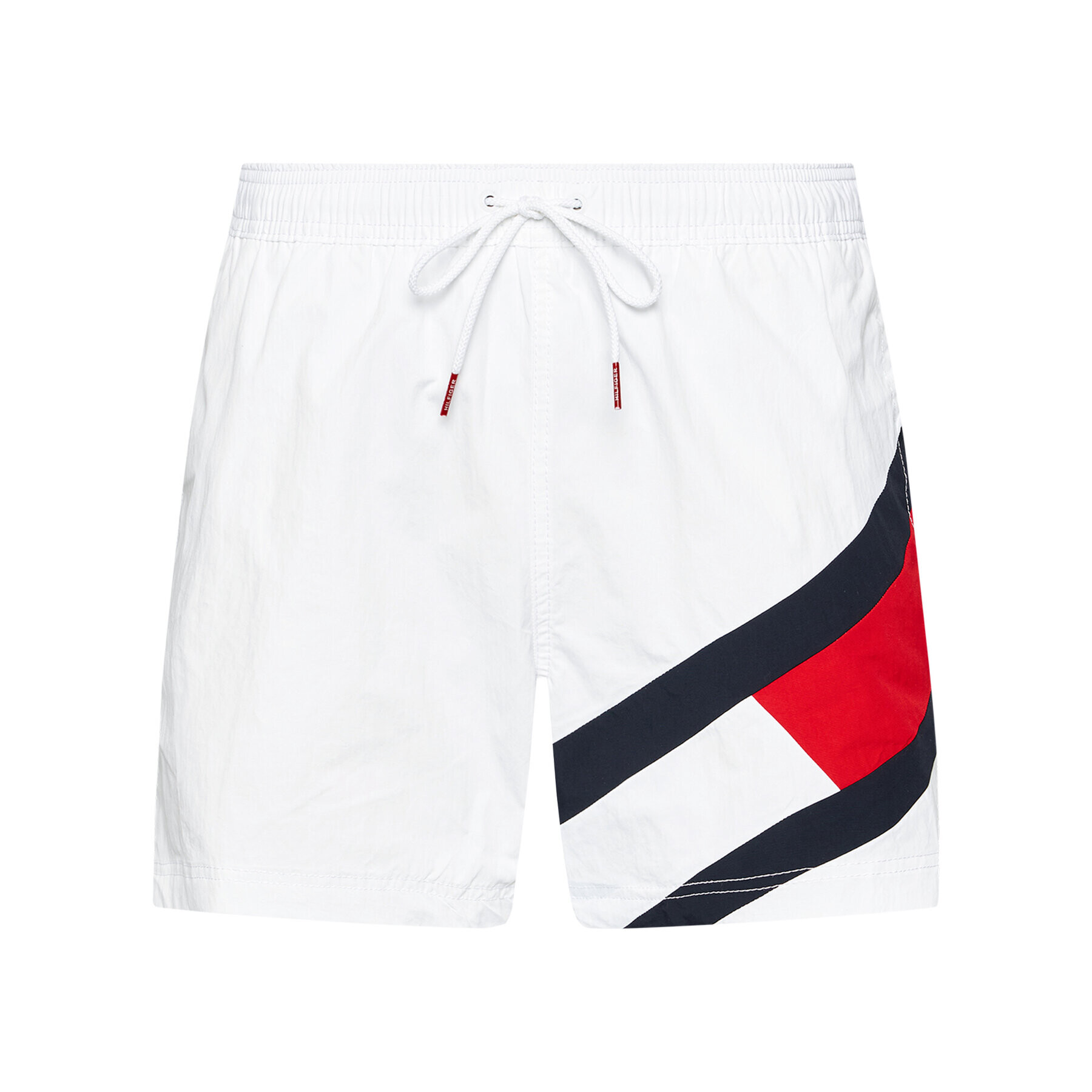 Tommy Hilfiger Kopalne hlače Sf Medium Drawstring UM0UM02048 Bela Regular Fit - Pepit.si