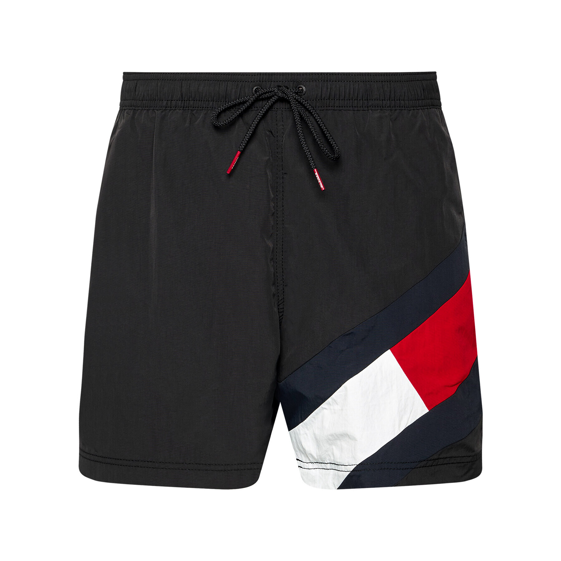 Tommy Hilfiger Kopalne hlače Sf Medium Drawstring UM0UM02048 Črna Slim Fit - Pepit.si