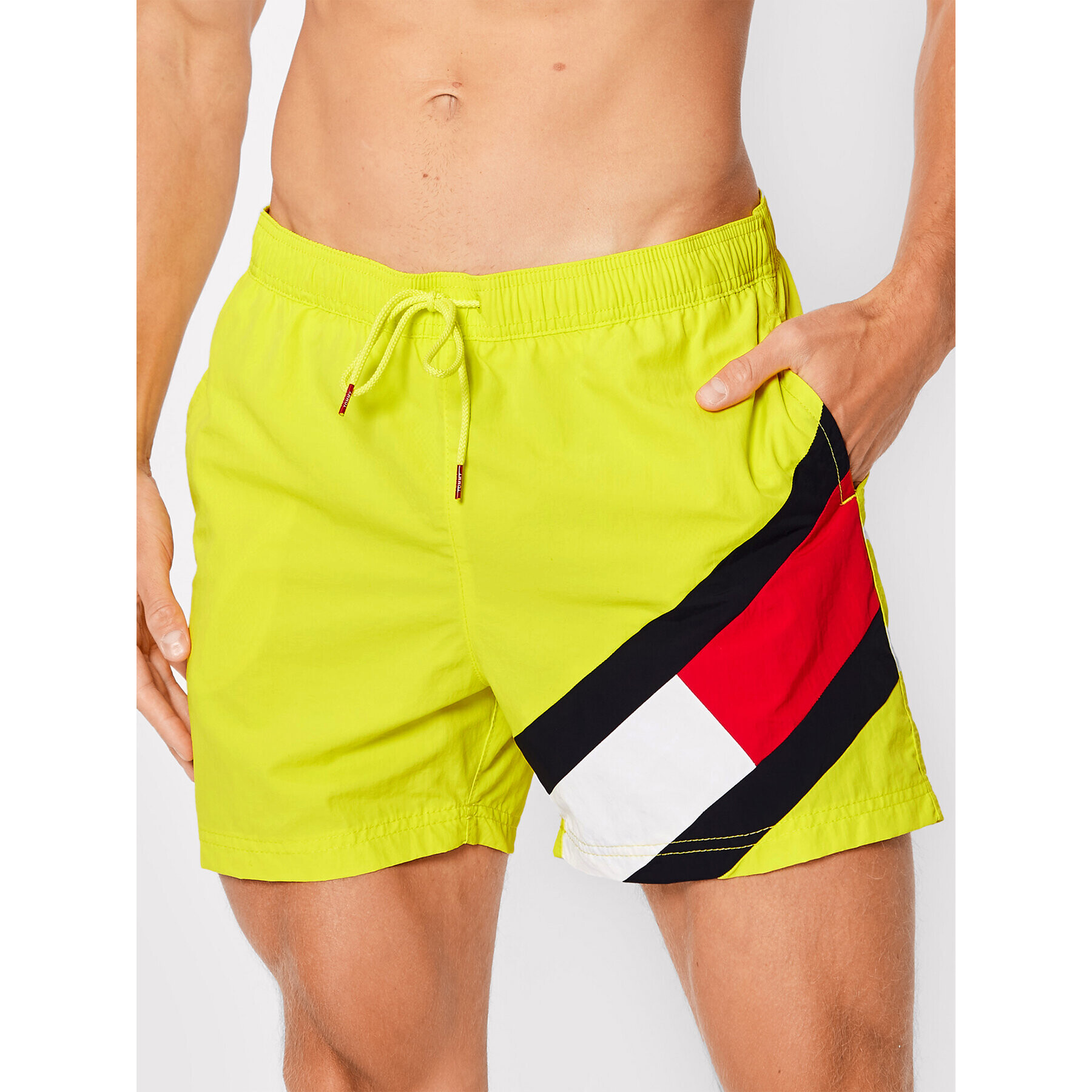 Tommy Hilfiger Kopalne hlače UM0UM02048 Rumena Slim Fit - Pepit.si