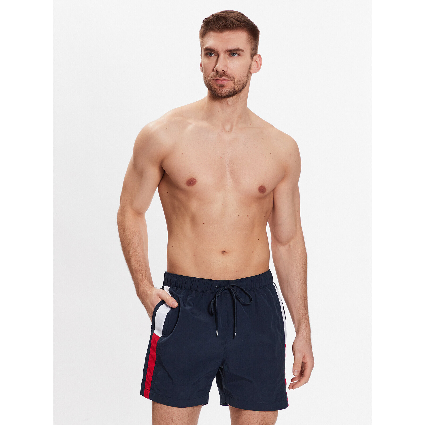 Tommy Hilfiger Kopalne hlače UM0UM02730 Mornarsko modra Slim Fit - Pepit.si