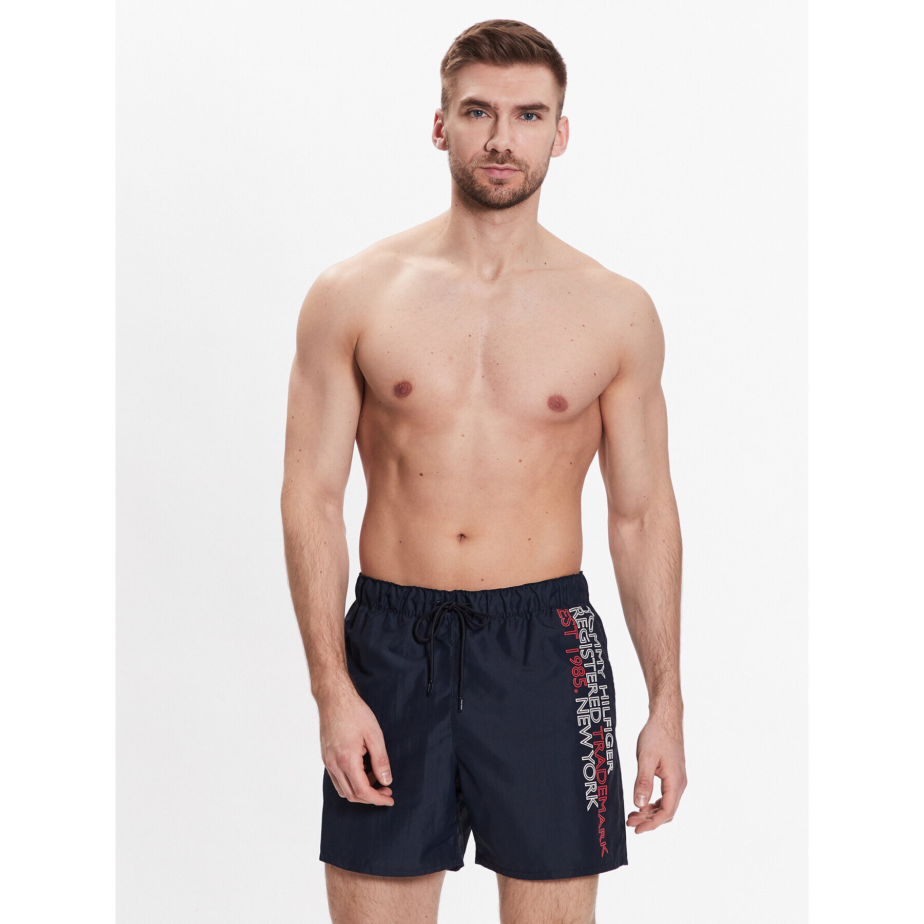 Tommy Hilfiger Kopalne hlače UM0UM02742 Mornarsko modra Regular Fit - Pepit.si