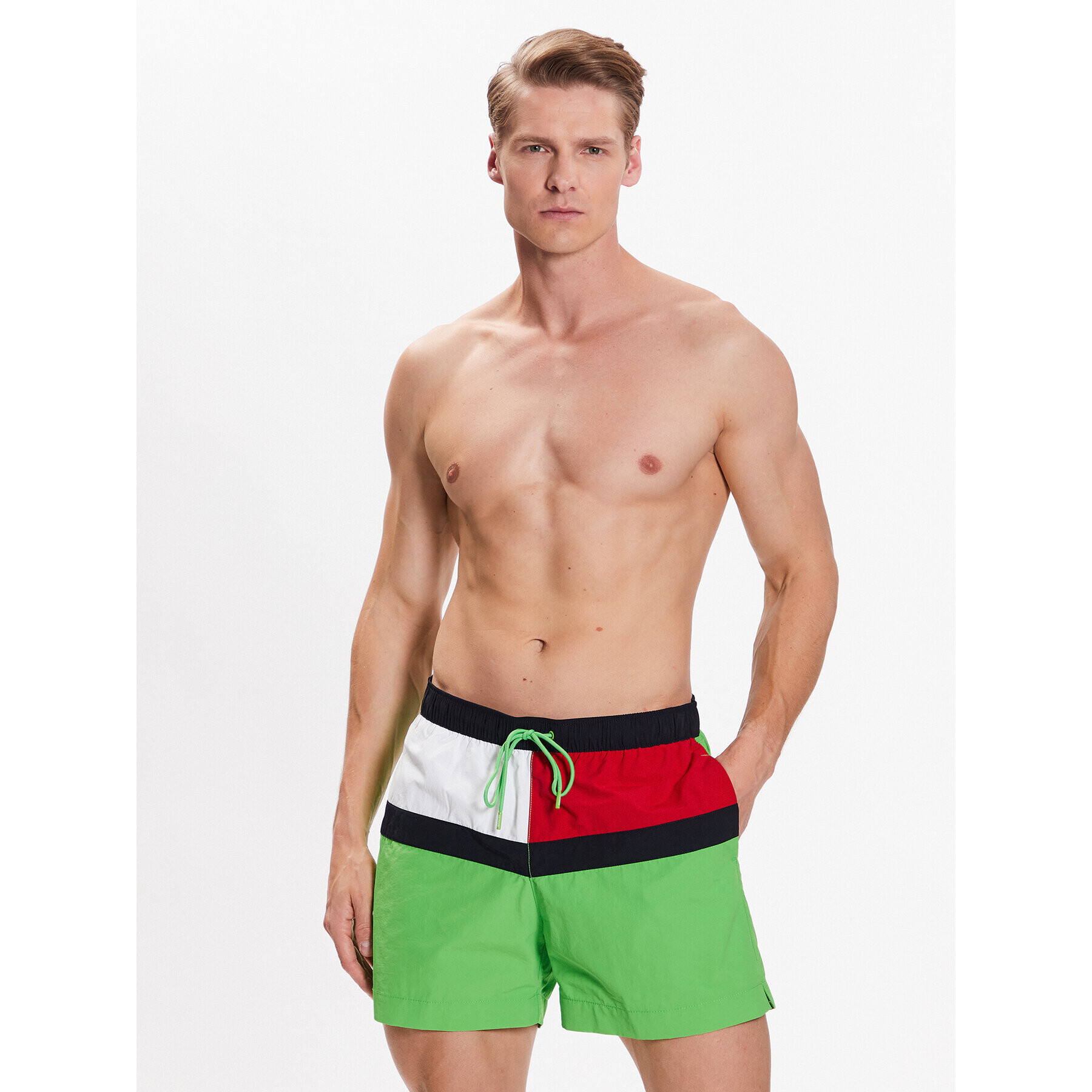 Tommy Hilfiger Kopalne hlače UM0UM02744 Zelena Regular Fit - Pepit.si