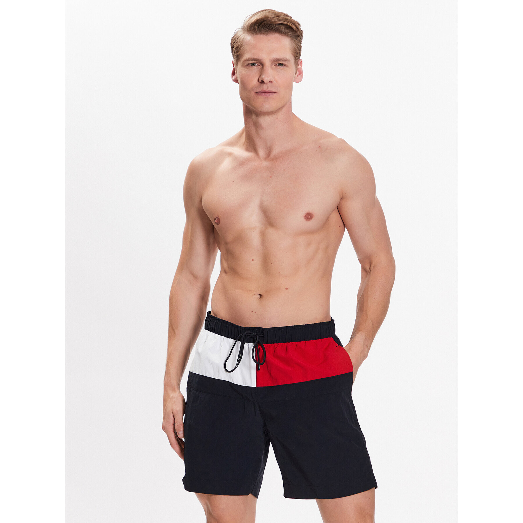 Tommy Hilfiger Kopalne hlače UM0UM02745 Mornarsko modra Regular Fit - Pepit.si