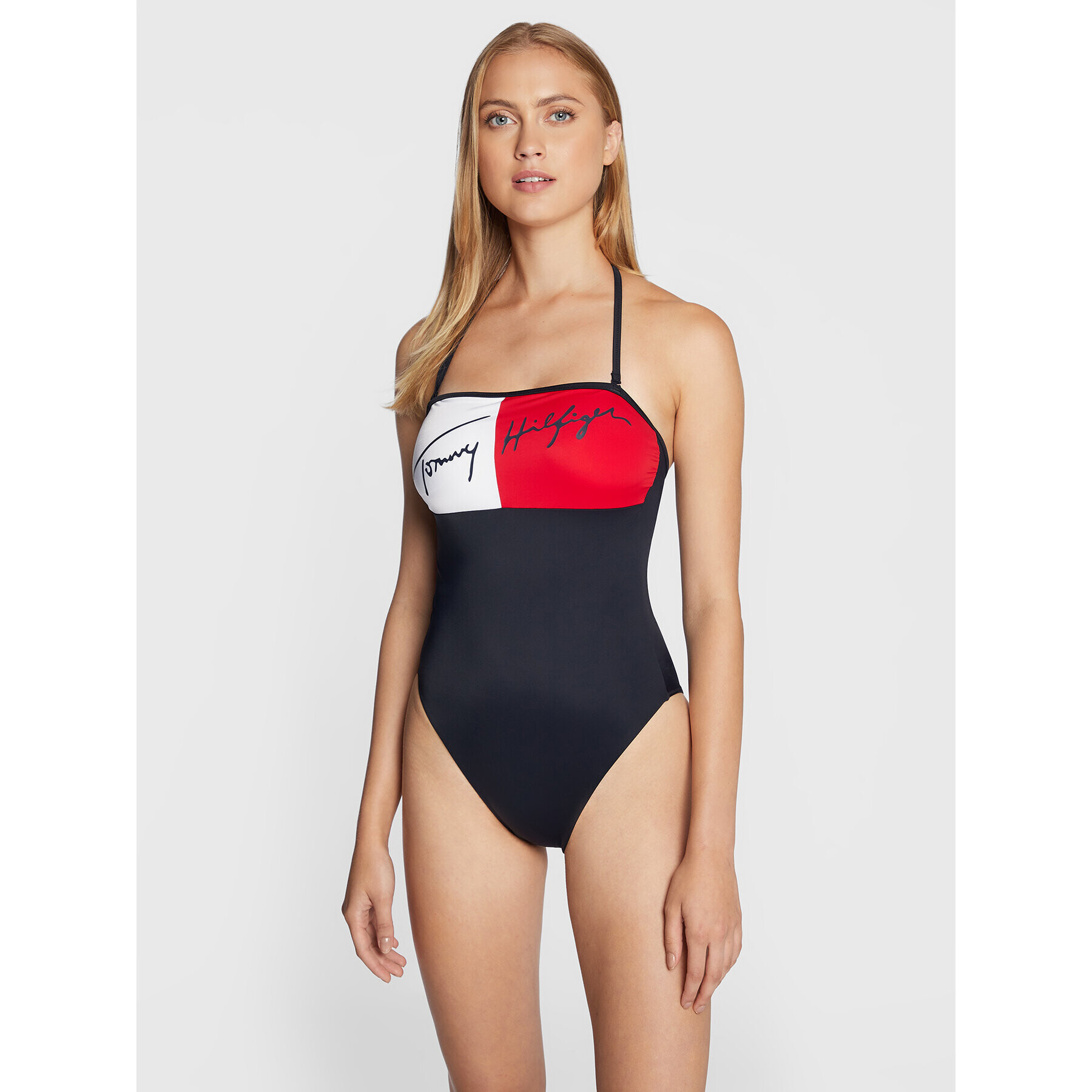 Tommy Hilfiger Kopalni kostum Cheeky Bandeau UW0UW03466 Mornarsko modra - Pepit.si