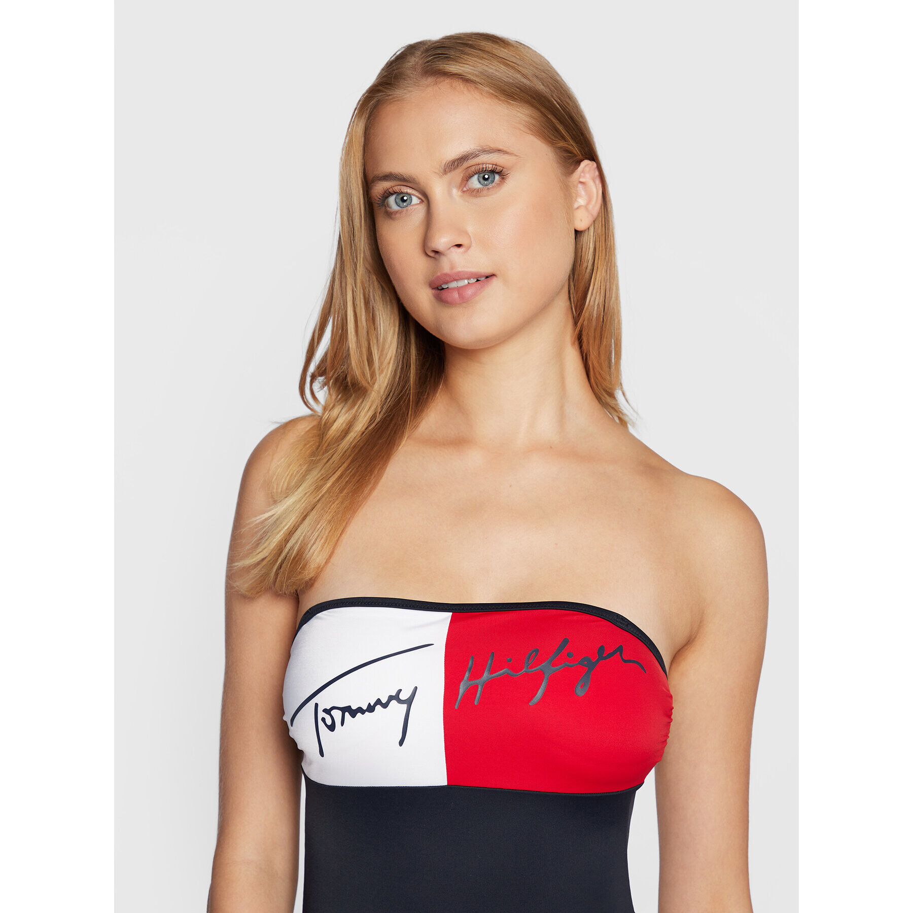 Tommy Hilfiger Kopalni kostum Cheeky Bandeau UW0UW03466 Mornarsko modra - Pepit.si