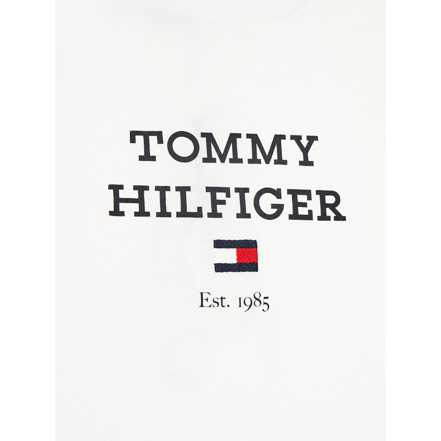 Tommy Hilfiger Majica Logo KB0KB08671 D Bela Regular Fit - Pepit.si