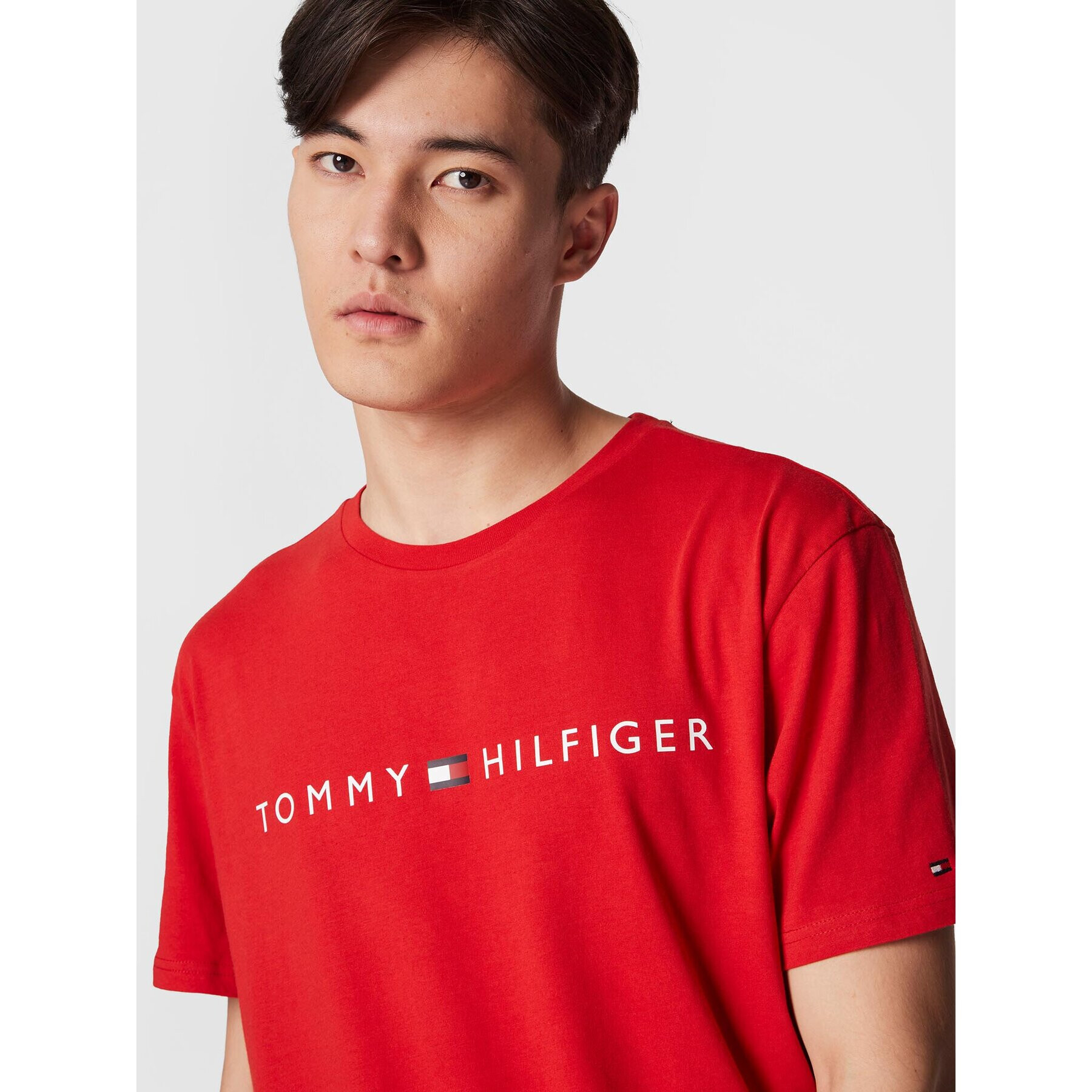 Tommy Hilfiger Majica Logo UM0UM01434 Rdeča Regular Fit - Pepit.si