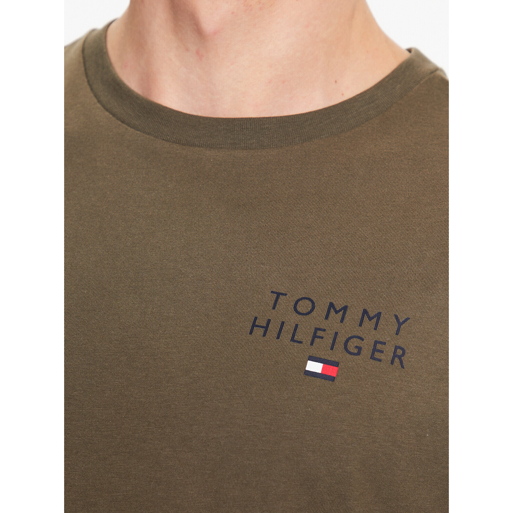 Tommy Hilfiger Majica Logo UM0UM02916 Zelena Regular Fit - Pepit.si