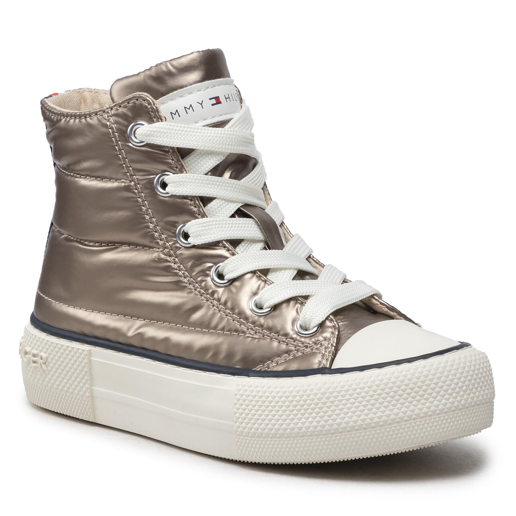 Tommy Hilfiger Modne superge High Top Lace-Up Sneaker T3A9-32290-1437 M Rjava - Pepit.si