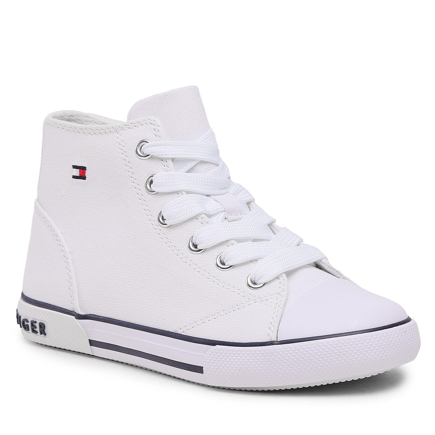 Tommy Hilfiger Modne superge High Top Lace-Up Sneaker T3X4-32209-0890 M Bela - Pepit.si