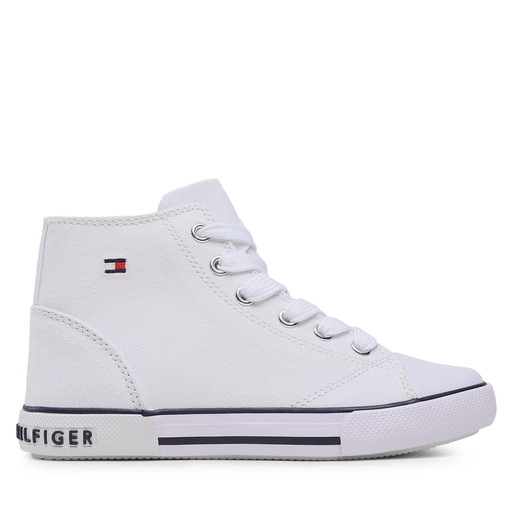 Tommy Hilfiger Modne superge High Top Lace-Up Sneaker T3X4-32209-0890 M Bela - Pepit.si