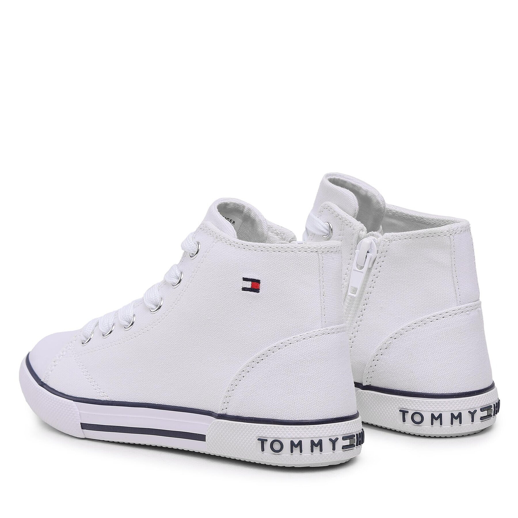 Tommy Hilfiger Modne superge High Top Lace-Up Sneaker T3X4-32209-0890 M Bela - Pepit.si