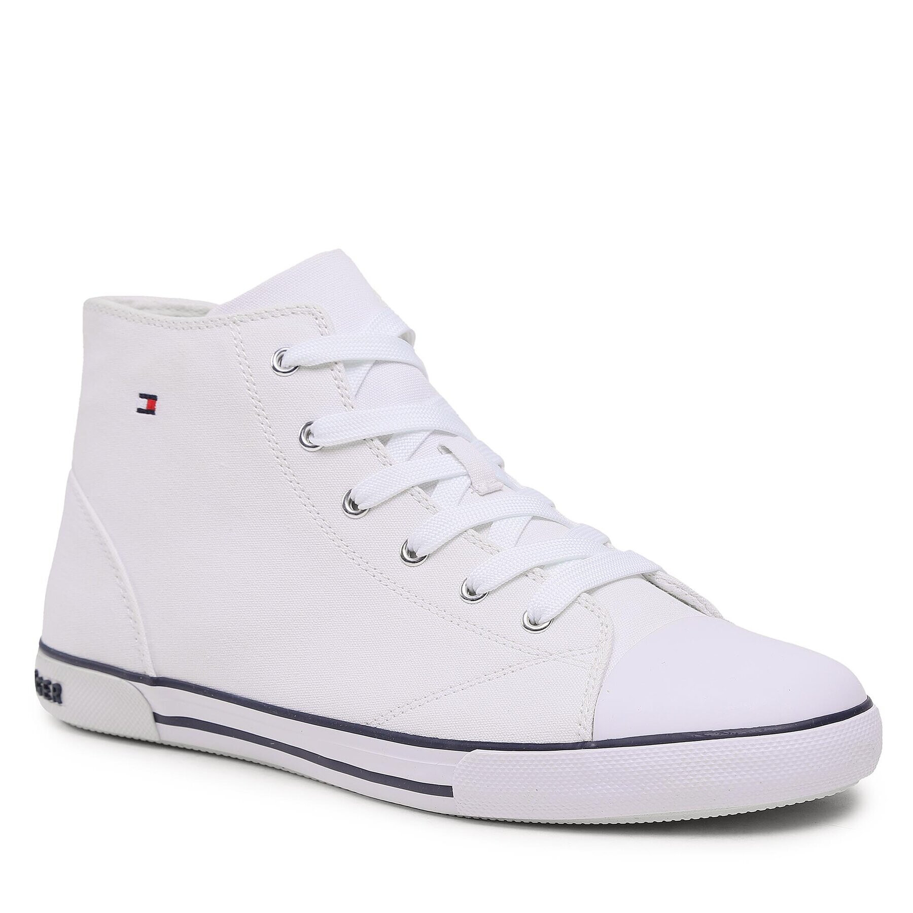 Tommy Hilfiger Modne superge High Top Lace-Up Sneaker T3X4-32209-0890 S Bela - Pepit.si