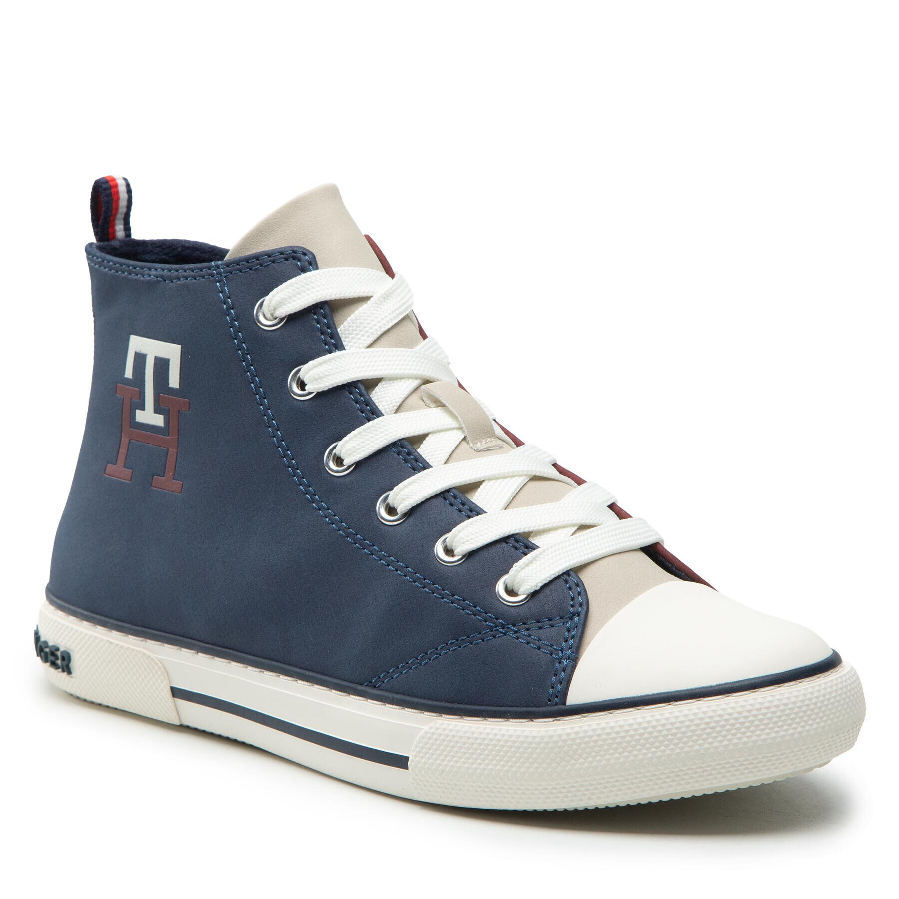 Tommy Hilfiger Modne superge High Top Lace-Up Sneaker T3X9-32451-1441 S Mornarsko modra - Pepit.si