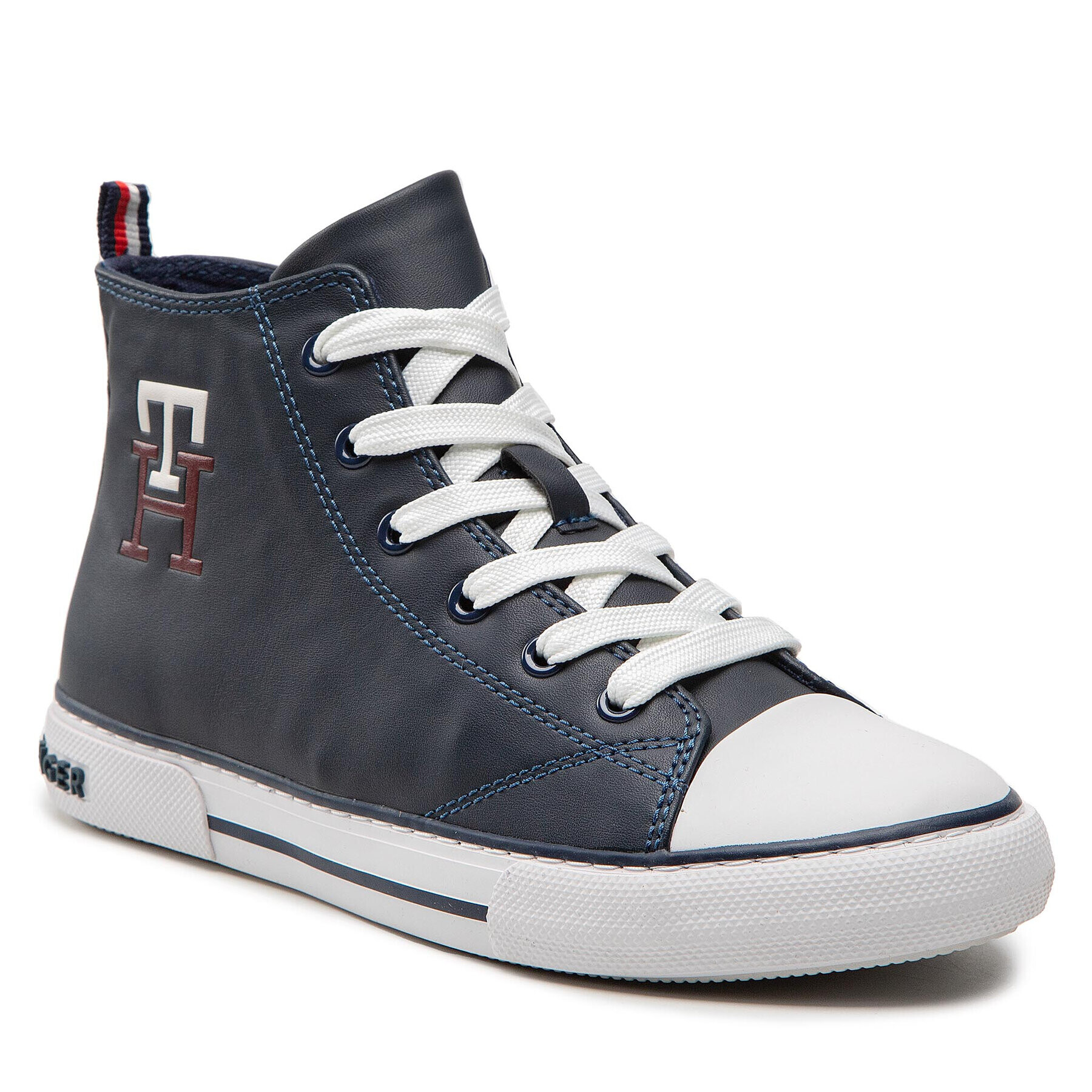 Tommy Hilfiger Modne superge High Top Lace Up Sneaker T3X9-32452-1355 S Mornarsko modra - Pepit.si