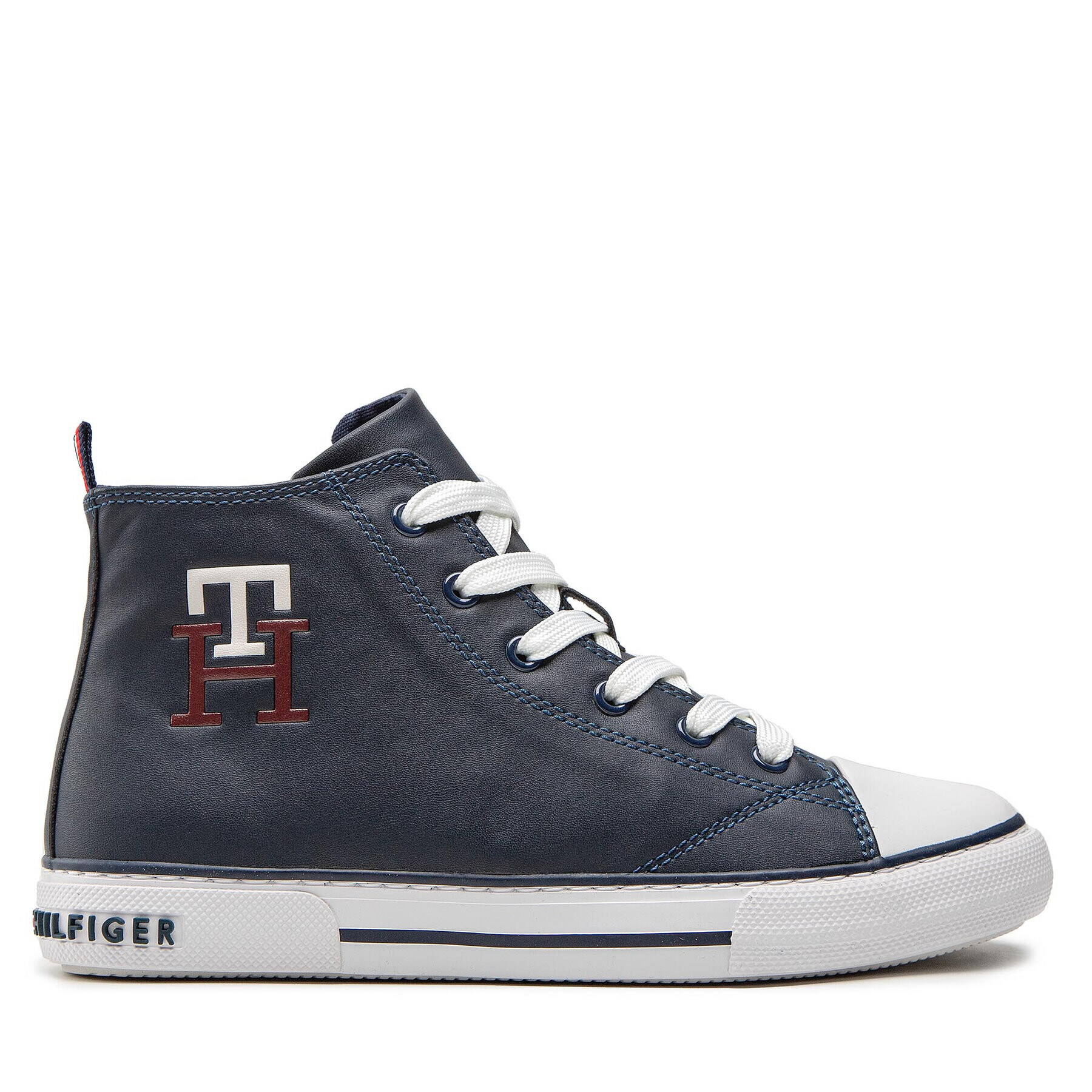 Tommy Hilfiger Modne superge High Top Lace Up Sneaker T3X9-32452-1355 S Mornarsko modra - Pepit.si