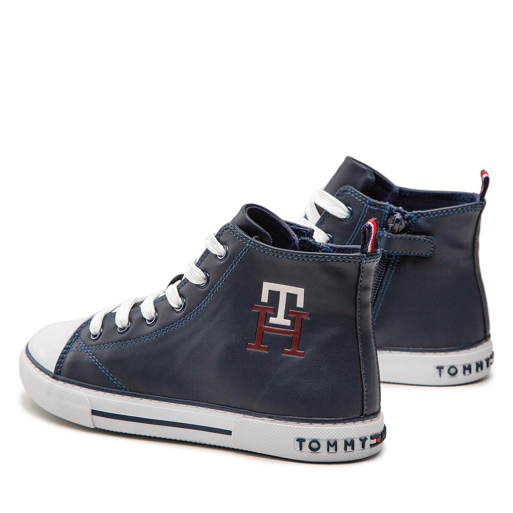 Tommy Hilfiger Modne superge High Top Lace Up Sneaker T3X9-32452-1355 S Mornarsko modra - Pepit.si