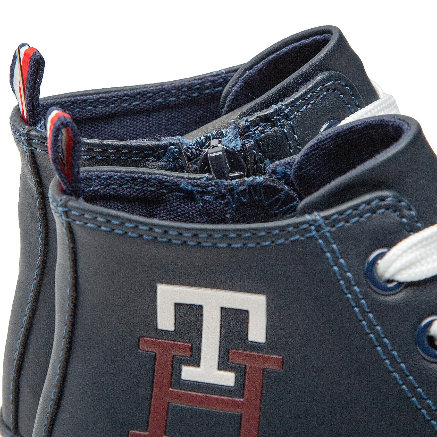 Tommy Hilfiger Modne superge High Top Lace Up Sneaker T3X9-32452-1355 S Mornarsko modra - Pepit.si