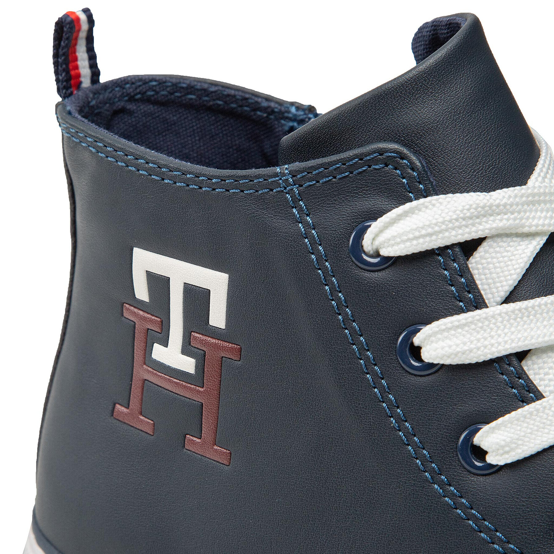 Tommy Hilfiger Modne superge High Top Lace Up Sneaker T3X9-32452-1355 S Mornarsko modra - Pepit.si