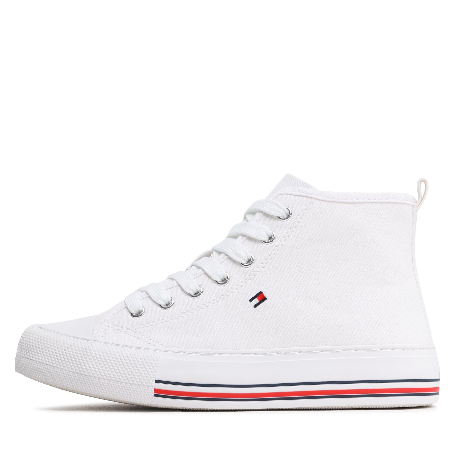 Tommy Hilfiger Modne superge High Top Lace-Up T3A9-32679-0890 S Bela - Pepit.si