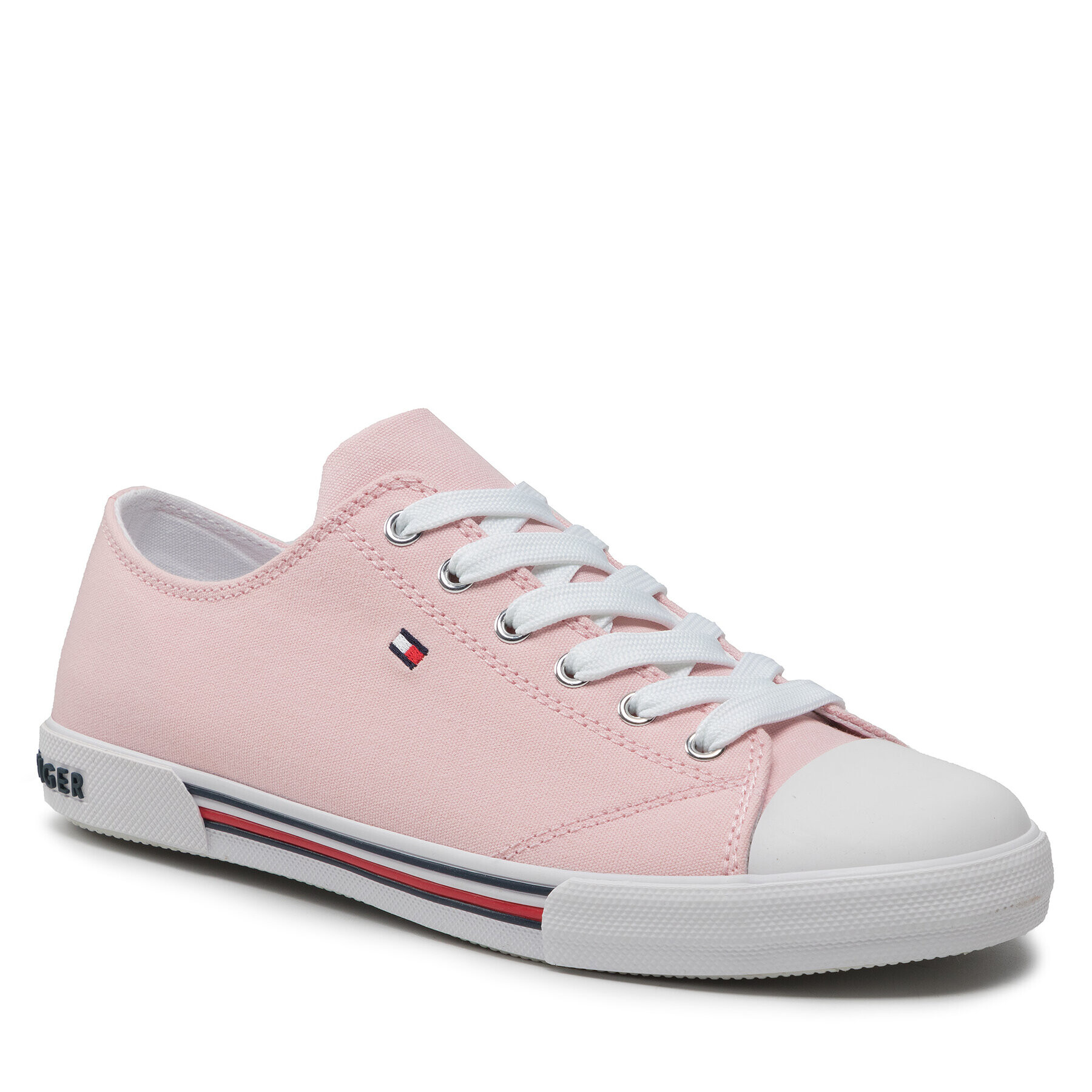 Tommy Hilfiger Modne superge Low Cut Lace-Up Sneaker T3A4-30605-0890 D Roza - Pepit.si