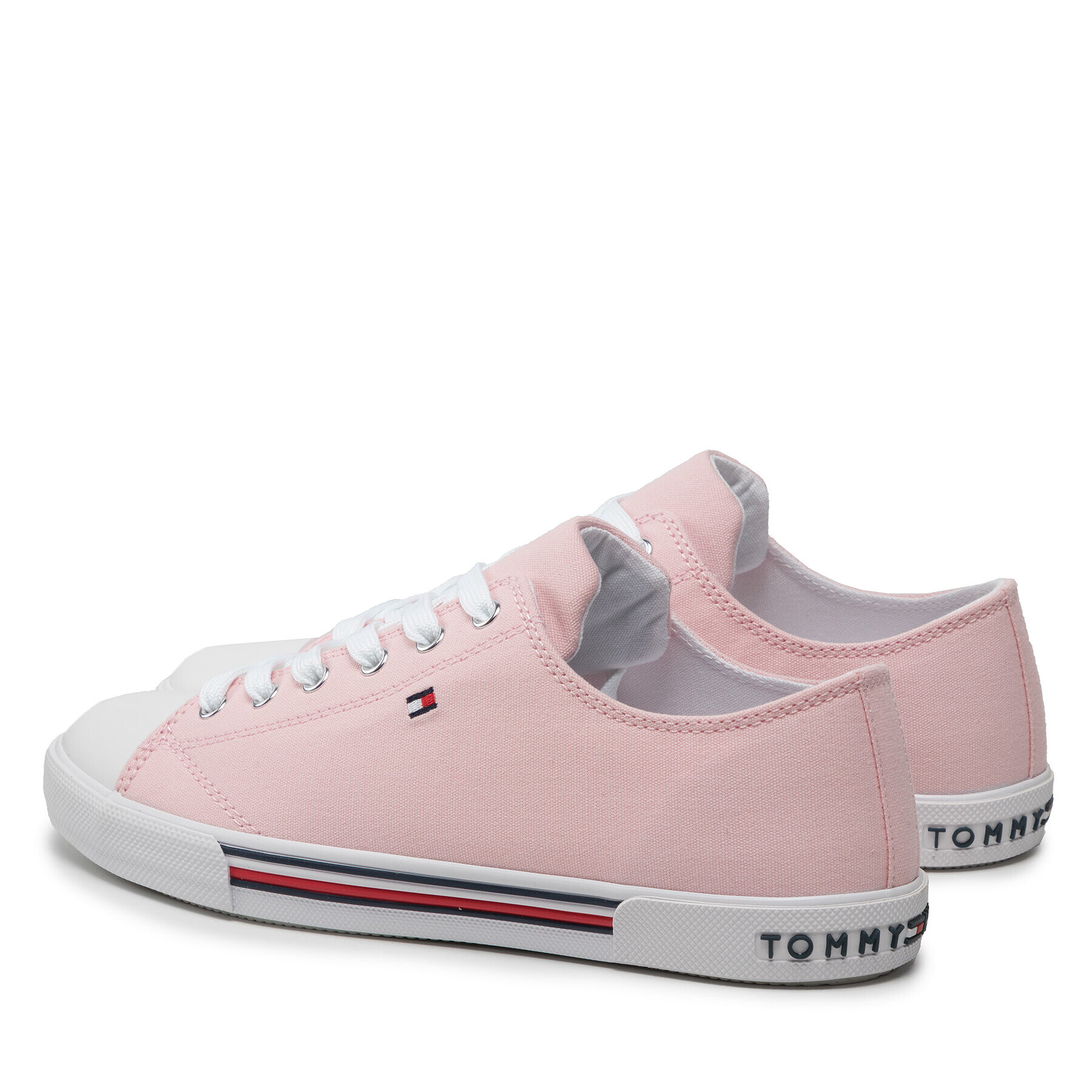 Tommy Hilfiger Modne superge Low Cut Lace-Up Sneaker T3A4-30605-0890 D Roza - Pepit.si