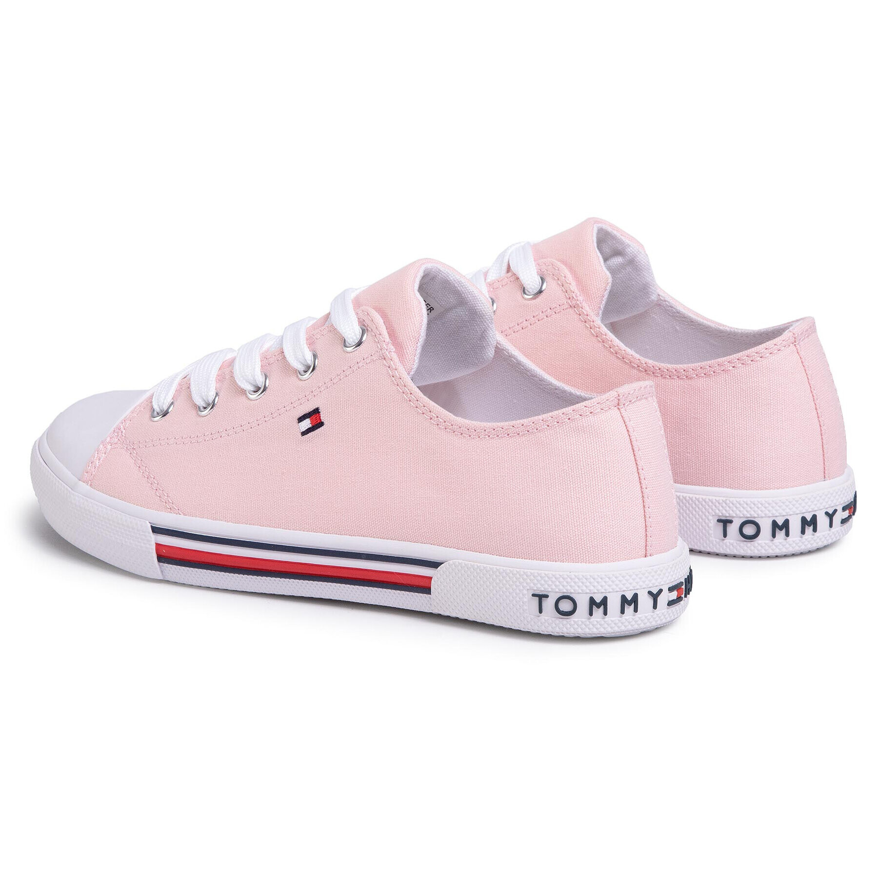 Tommy Hilfiger Modne superge Low Cut Lace-Up Sneaker T3A4-30605-0890 S Roza - Pepit.si