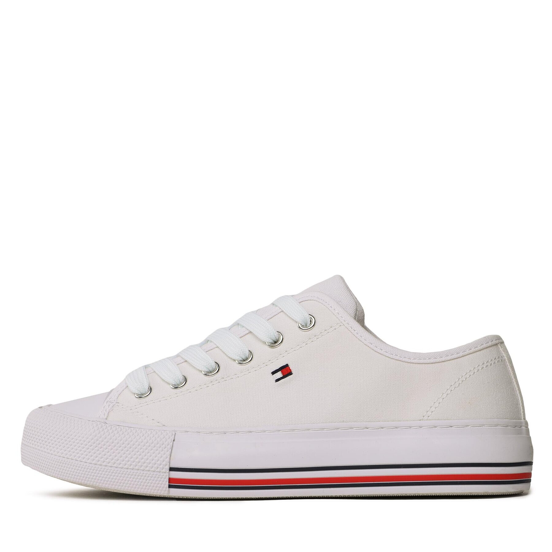 Tommy Hilfiger Modne superge Low Cut Lace-Up Sneaker T3A9-32677-0890 S Bela - Pepit.si