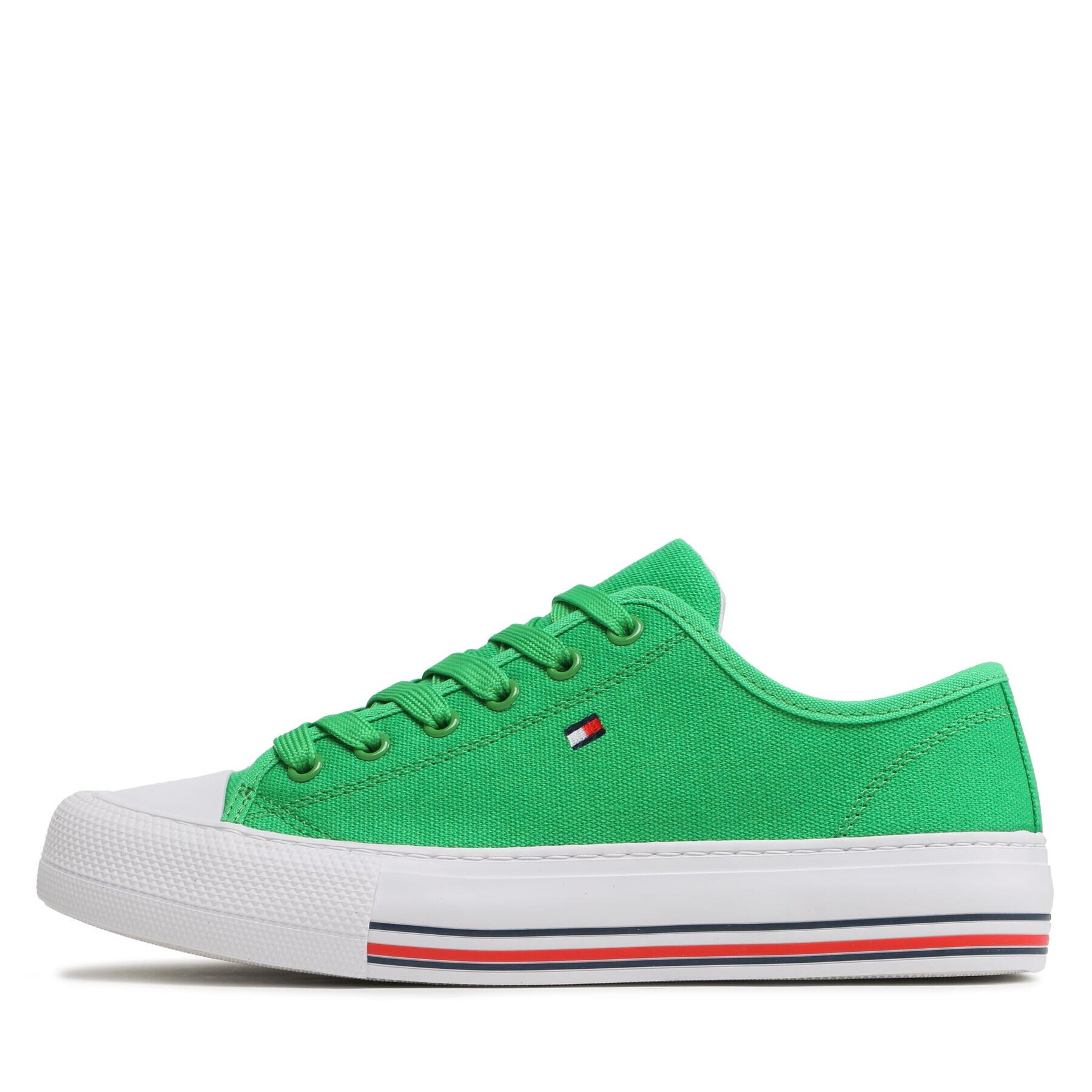 Tommy Hilfiger Modne superge Low Cut Lace-Up Sneaker T3A9-32677-0890 Zelena - Pepit.si