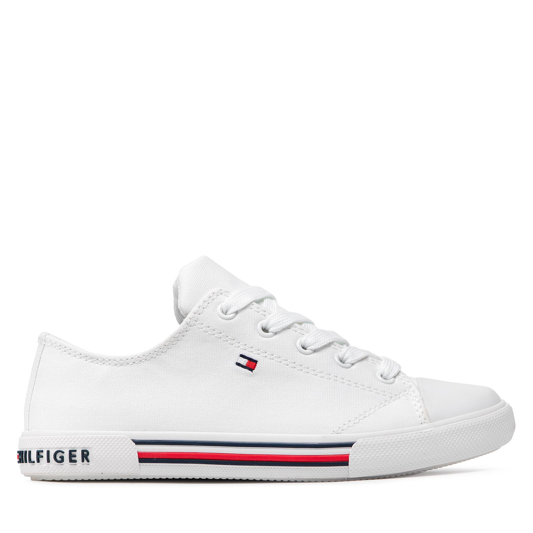 Tommy Hilfiger Modne superge Low Cut Lace Up Sneaker T3X4-30692-0890 S Bela - Pepit.si